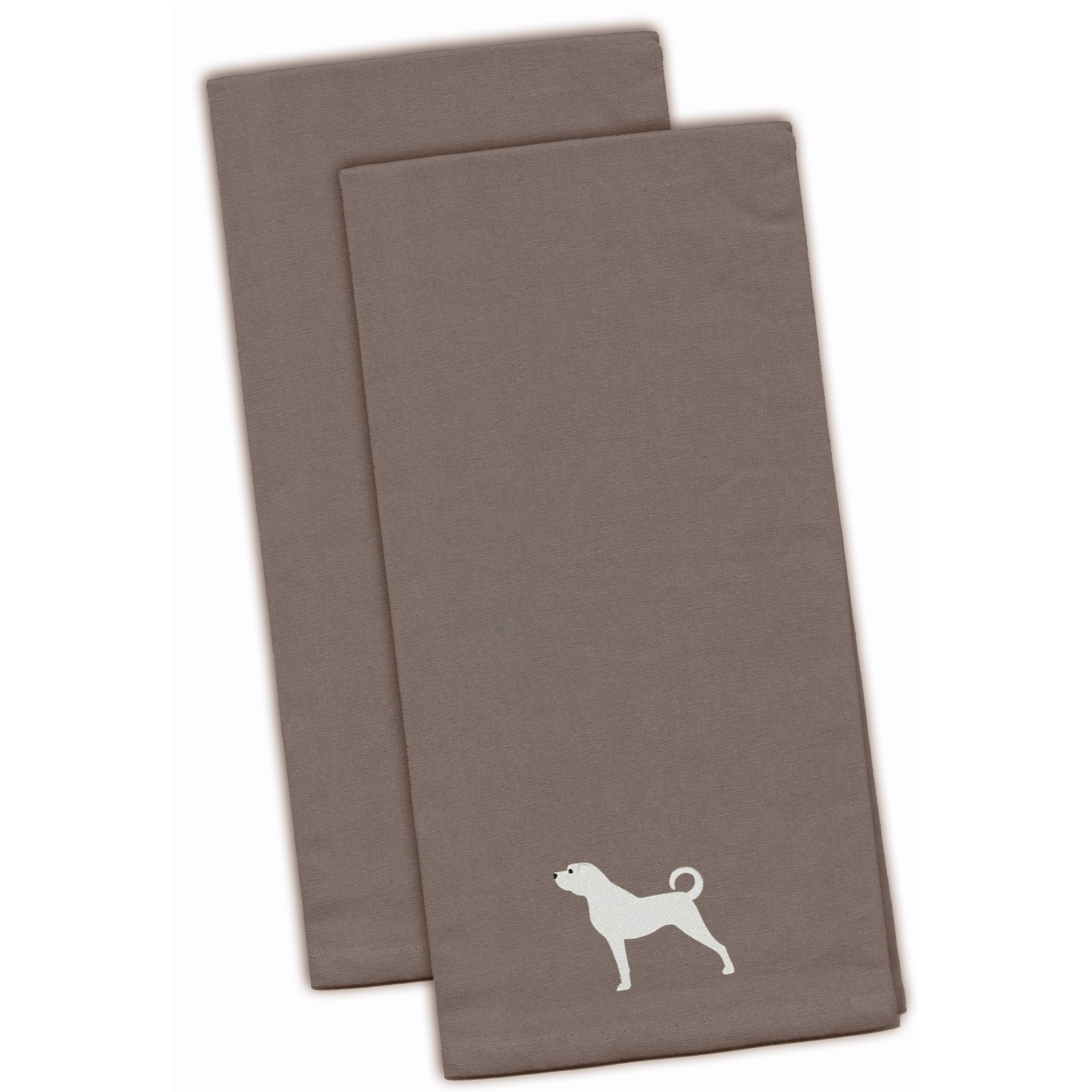 &quotCaroline's Treasures BB3477GYTWE Anatolian Shepherd Gray Embroidered Kitchen Towel (Set of 2), 28"" x 19"", Multicolor"