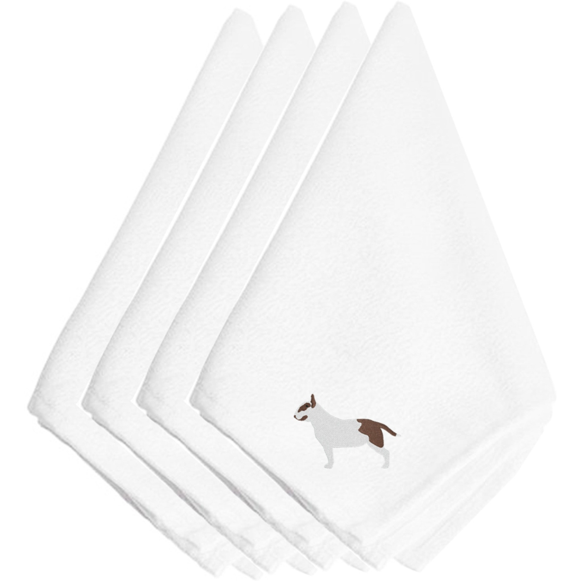 &quotCaroline's Treasures BB3478NPKE Bull Terrier Embroidered Napkins (Set of 4), 20"", Multicolor"