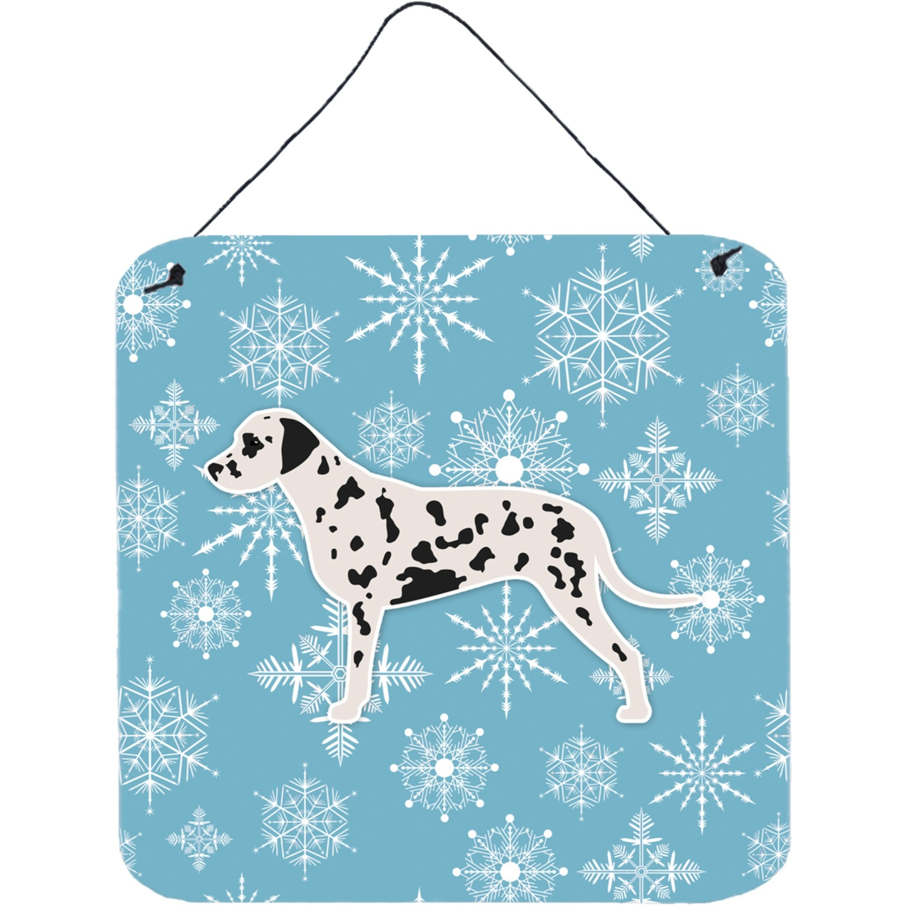 &quotCaroline's Treasures Winter Snowflake Dalmatian Wall or Door Hanging Prints BB3483DS66, 6"" x 6"", Multicolor"