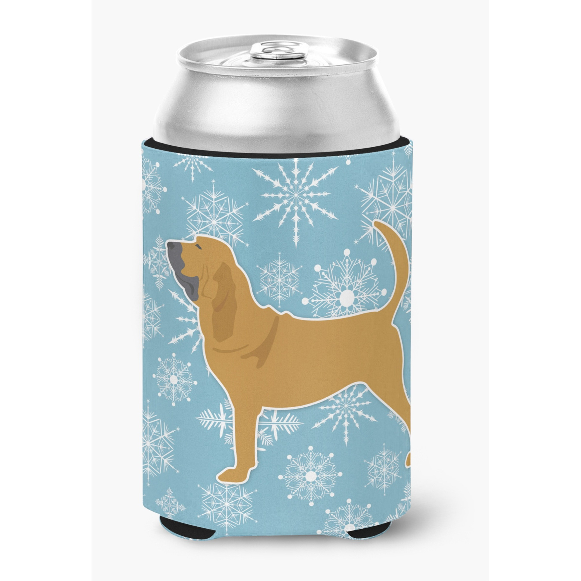 &quotCaroline's Treasures Winter Snowflake Bloodhound Can or Bottle Hugger BB3484CC, Can Hugger, Multicolor"