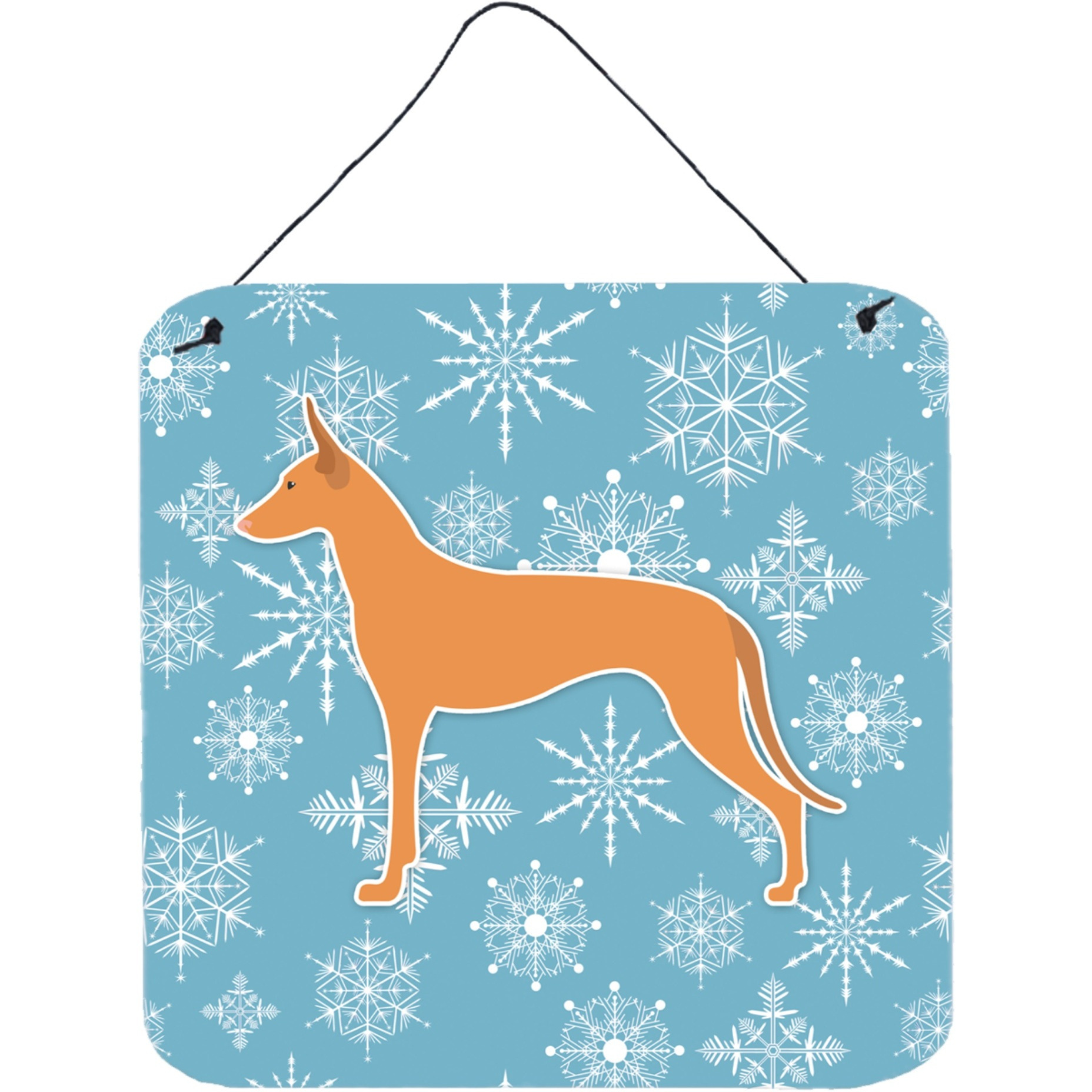 &quotCaroline's Treasures Winter Snowflake Pharaoh Hound Wall or Door Hanging Prints BB3488DS66, 6"" x 6"", Multicolor"