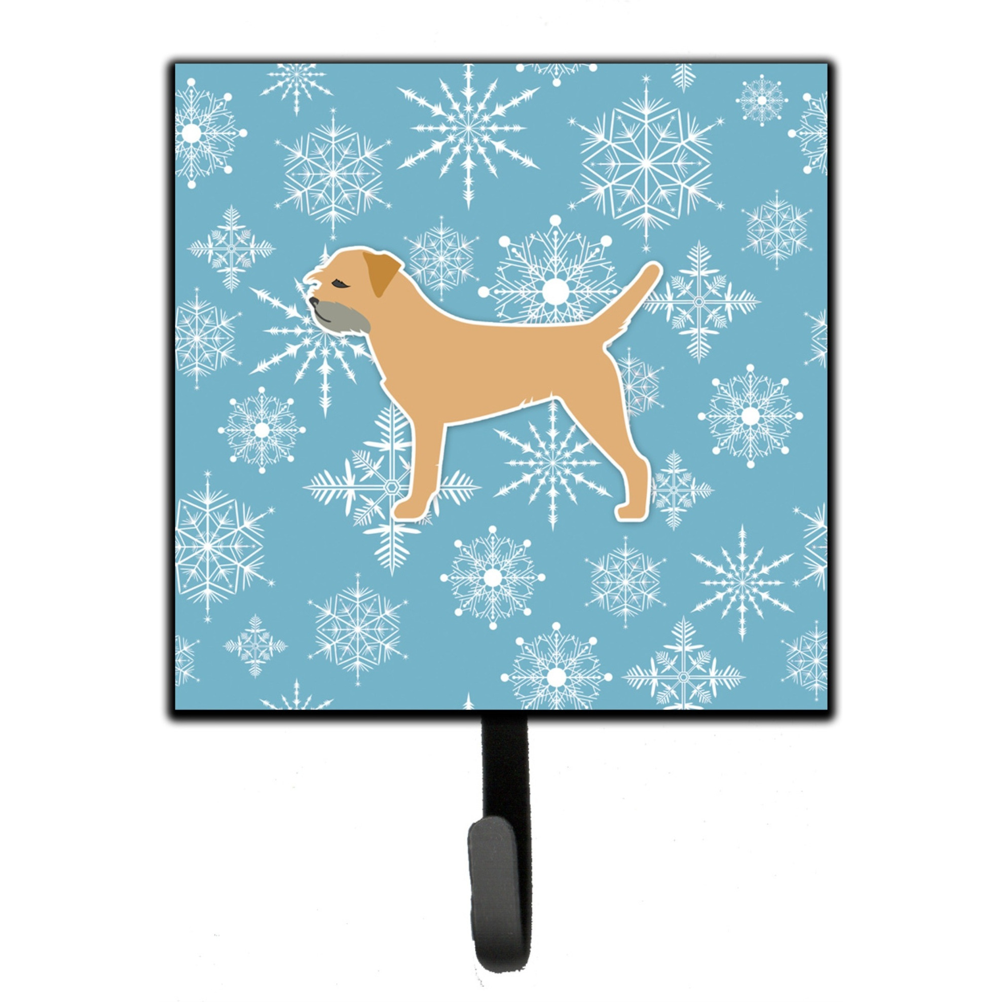 &quotCaroline's Treasures Winter Snowflake Border Terrier Leash or Key Holder BB3489SH4, Small, Multicolor"