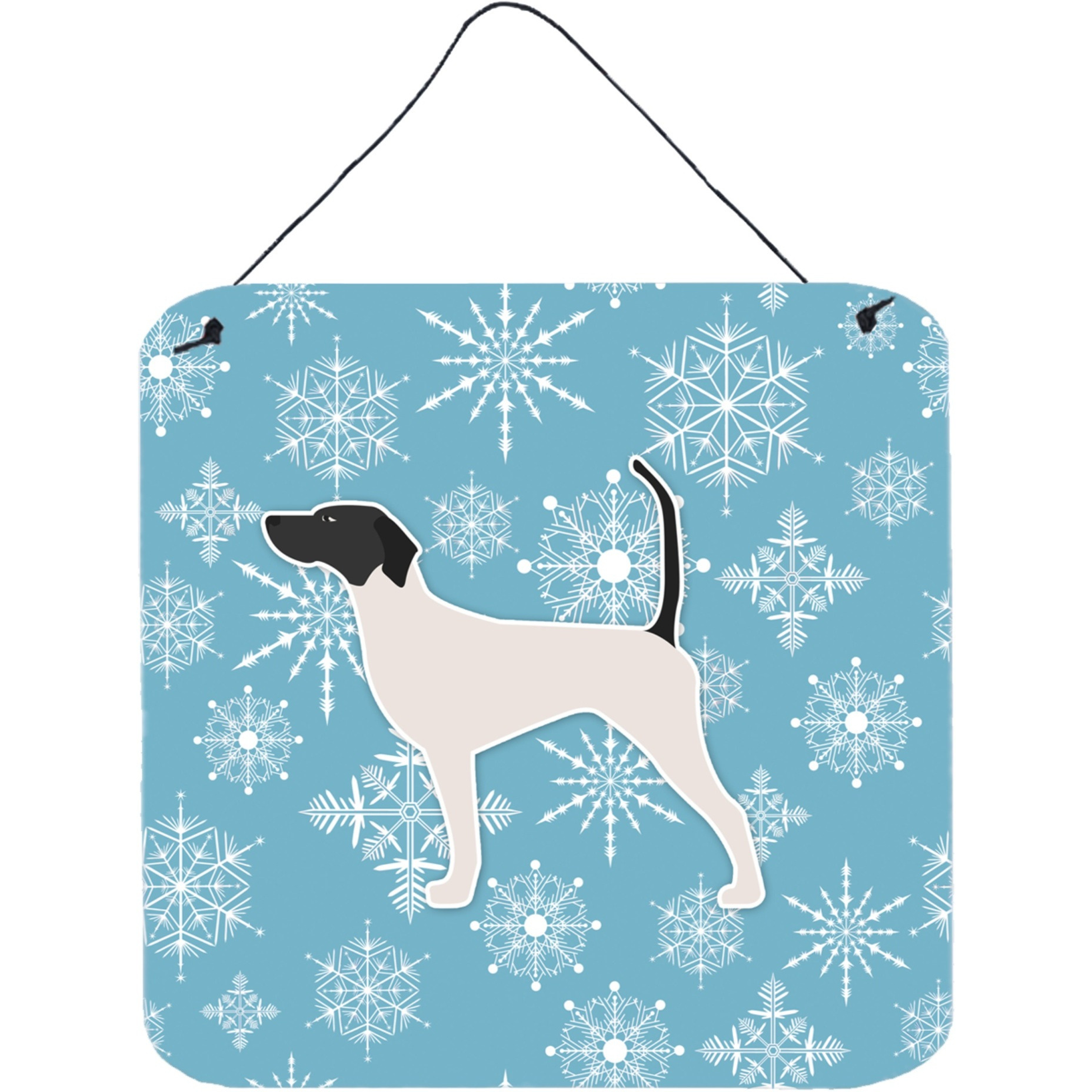 &quotCaroline's Treasures Winter Snowflake English Pointer Wall or Door Hanging Prints BB3495DS66, 6"" x 6"", Multicolor"