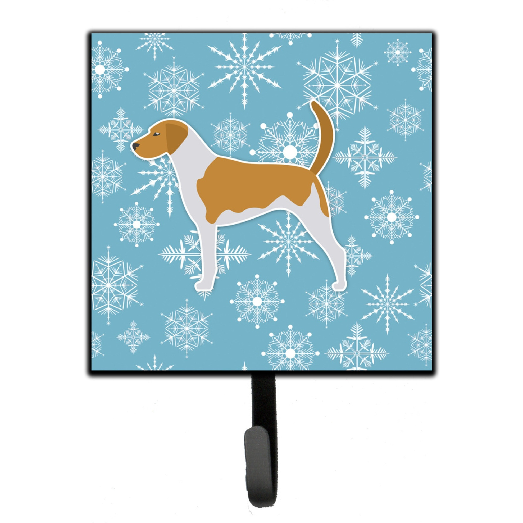 &quotCaroline's Treasures Winter Snowflake American Foxhound Leash or Key Holder BB3498SH4, Small, Multicolor"