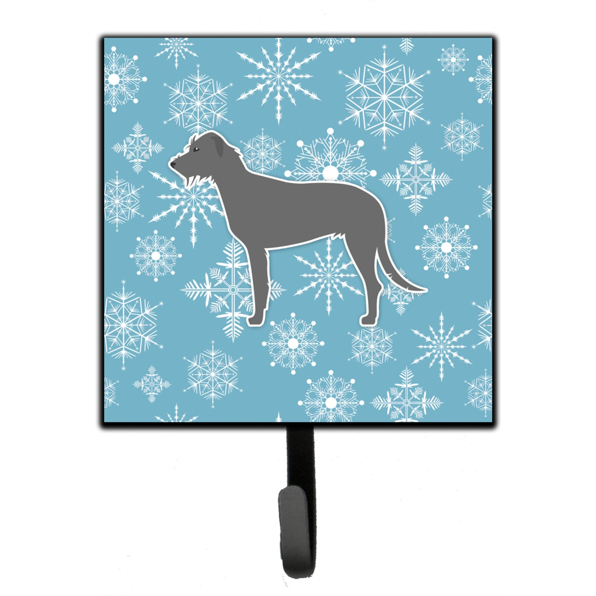 &quotCaroline's Treasures Winter Snowflake Irish Wolfhound Leash or Key Holder BB3503SH4, Small, Multicolor"