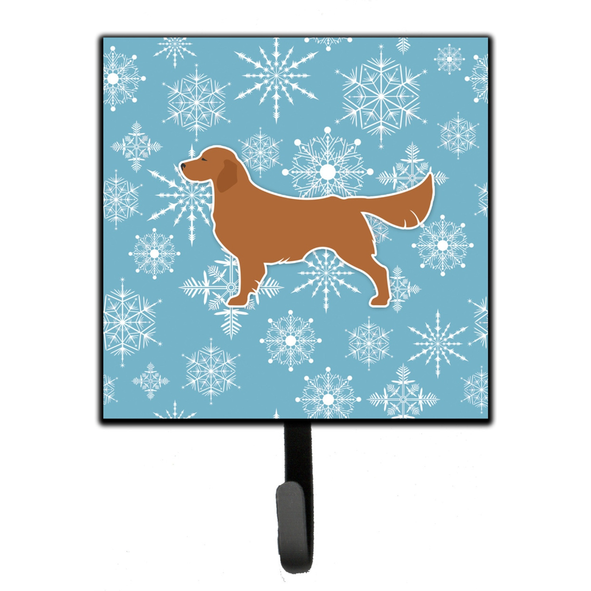 &quotCaroline's Treasures Winter Snowflake Golden Retriever Leash or Key Holder BB3504SH4, Small, Multicolor"
