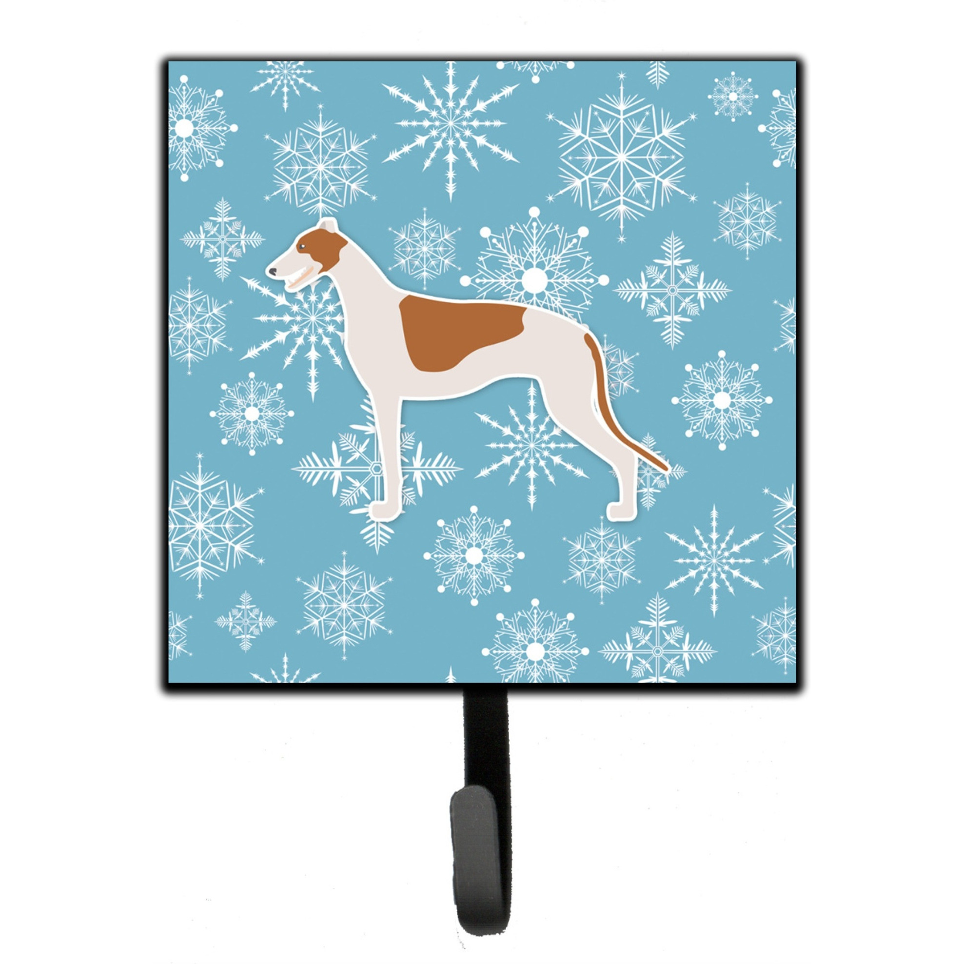 &quotCaroline's Treasures Winter Snowflake Greyhound Leash or Key Holder BB3505SH4, Small, Multicolor"
