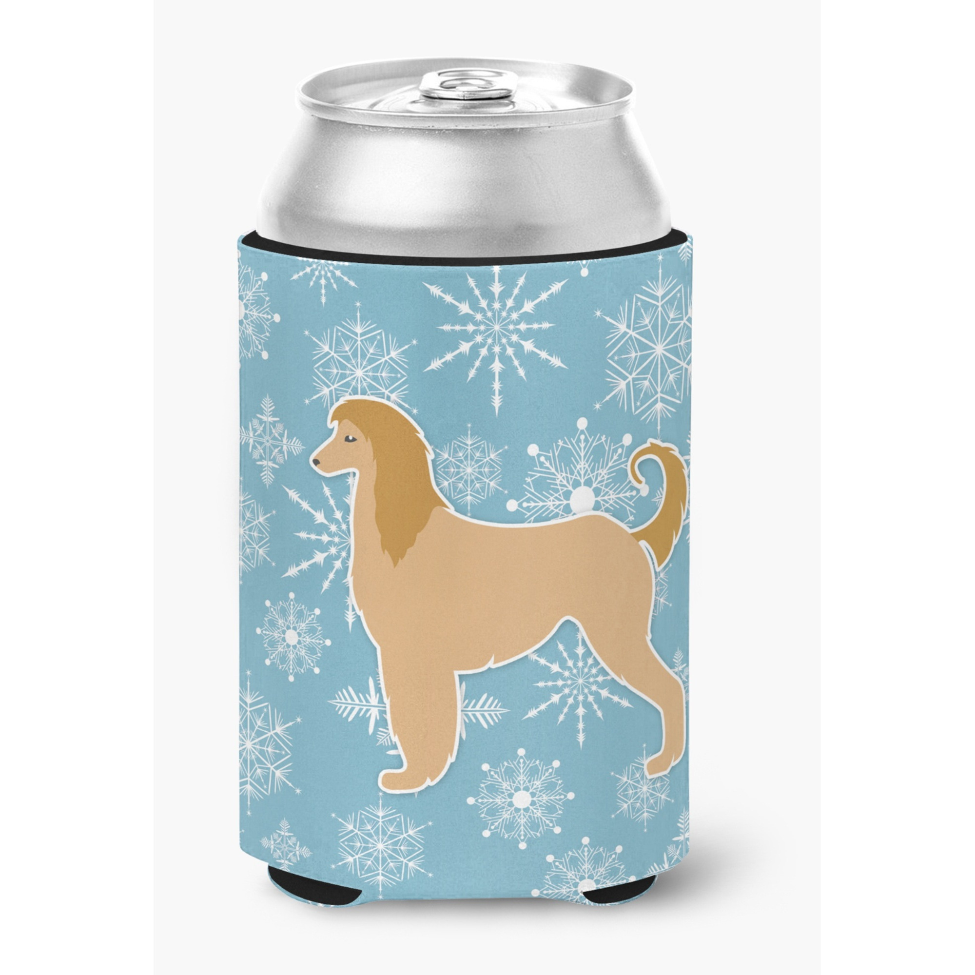 &quotCaroline's Treasures Winter Snowflake Afghan Hound Can or Bottle Hugger BB3506CC, Can Hugger, Multicolor"