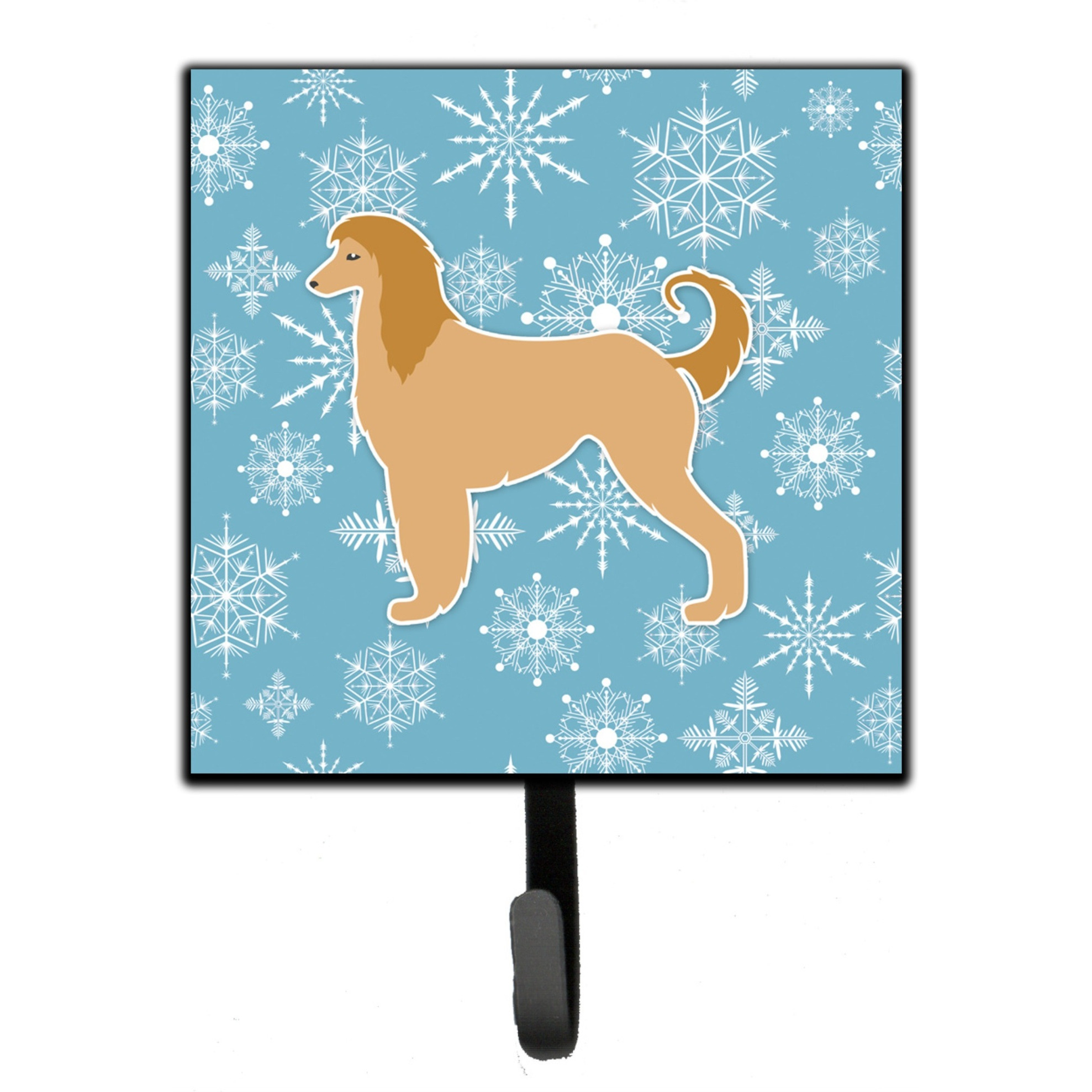 &quotCaroline's Treasures Winter Snowflake Afghan Hound Leash or Key Holder BB3506SH4, Small, Multicolor"