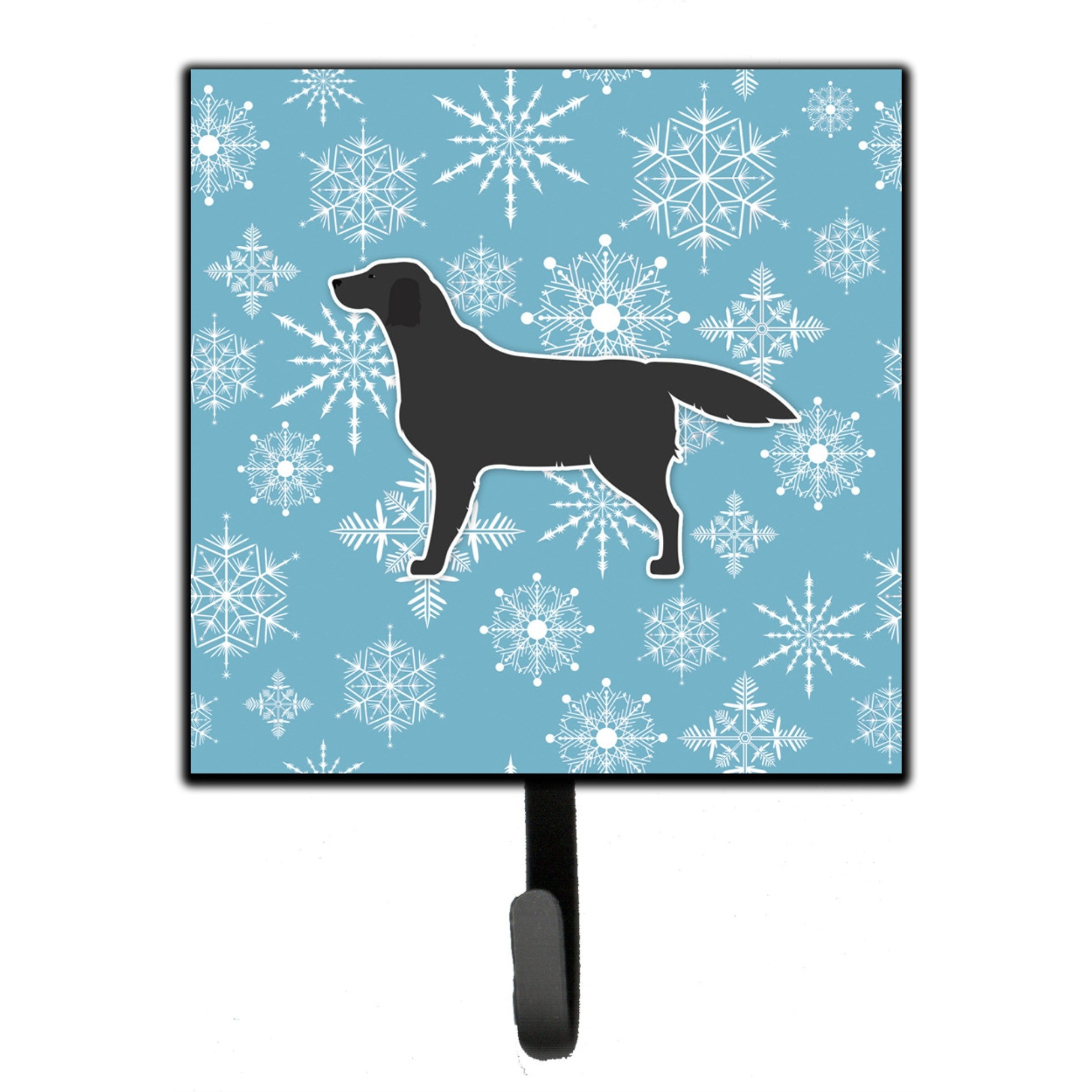 &quotCaroline's Treasures Winter Snowflake Black Labrador Retriever Leash or Key Holder BB3508SH4, Small, Multicolor"