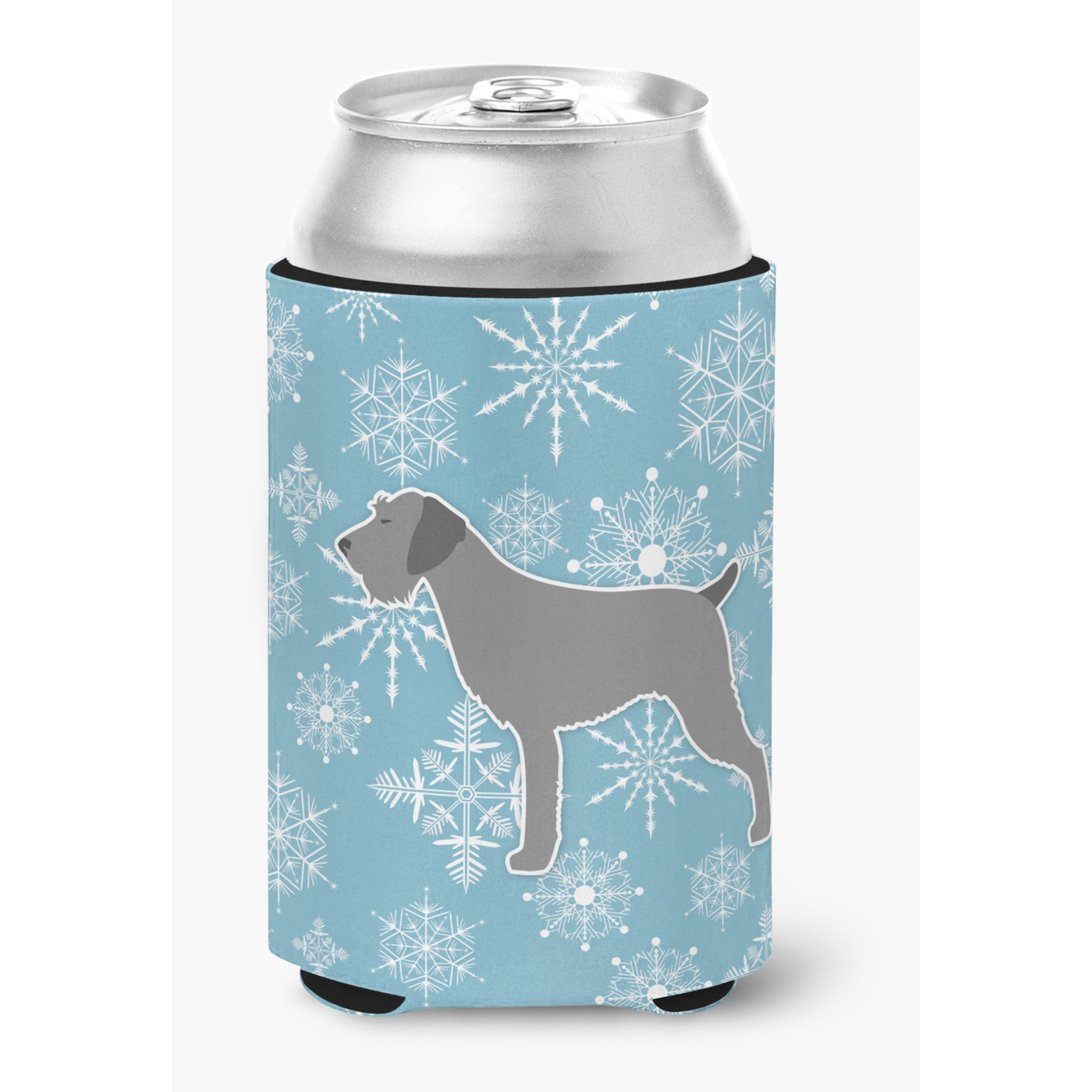 &quotCaroline's Treasures Winter Snowflake German Wirehaired Pointer Can or Bottle Hugger BB3511CC, Can Hugger, Multicolor"