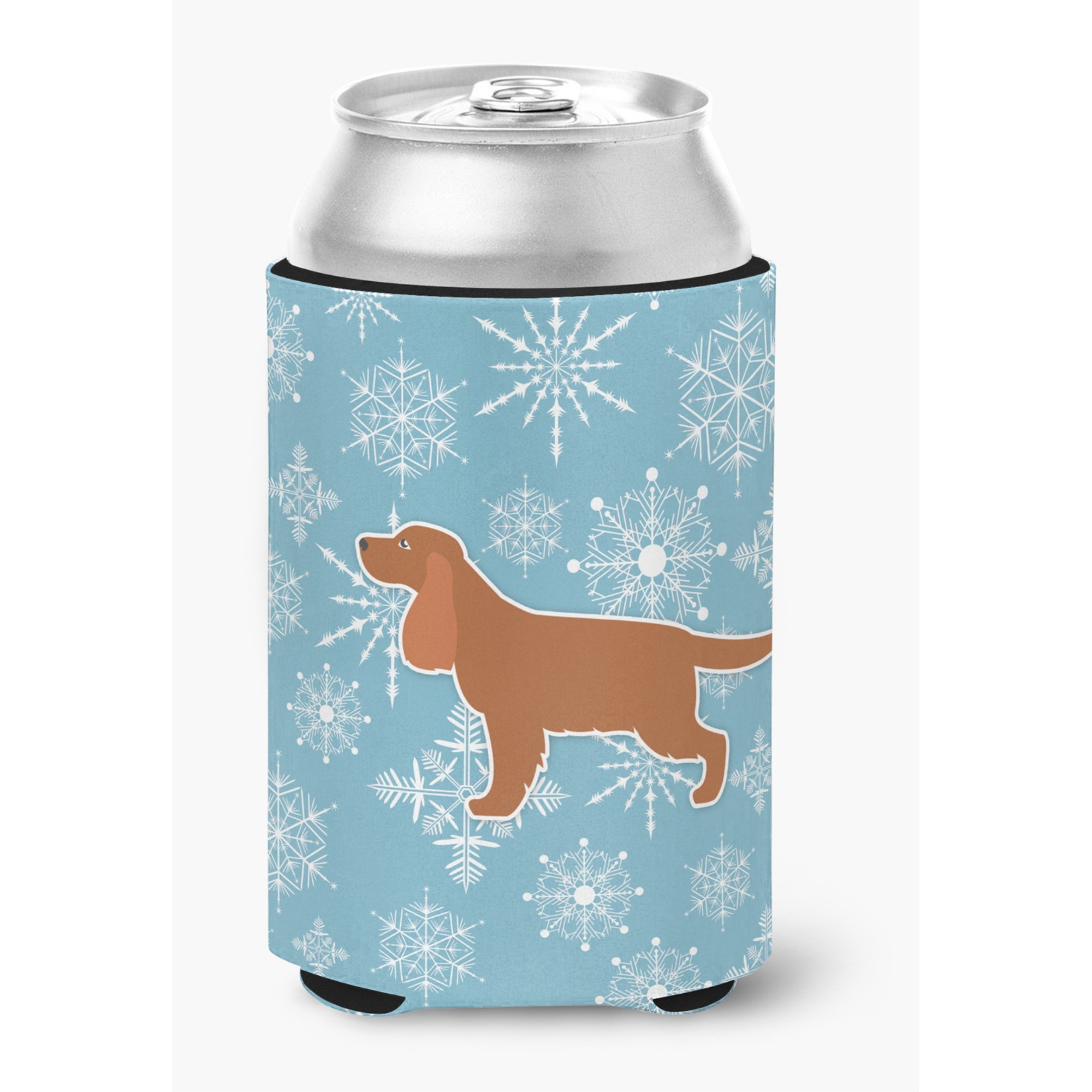 &quotCaroline's Treasures Winter Snowflake English Cocker Spaniel Can or Bottle Hugger BB3512CC, Can Hugger, Multicolor"