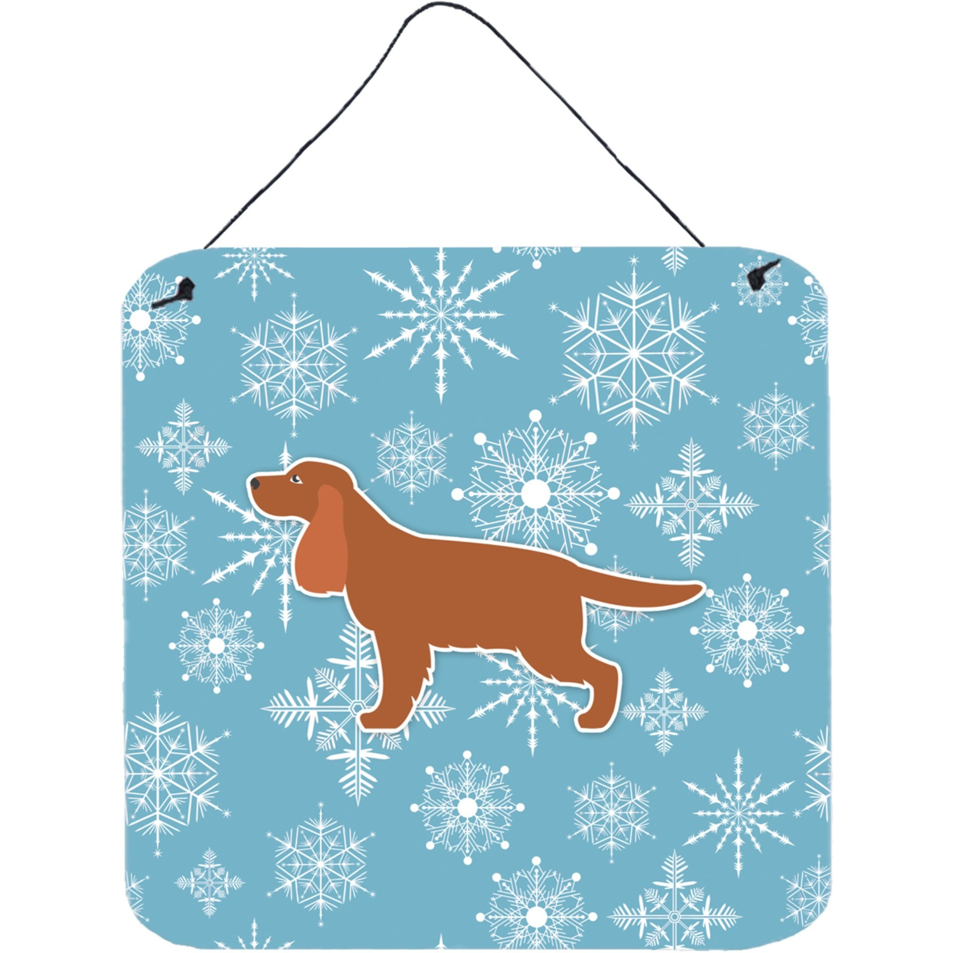 &quotCaroline's Treasures Winter Snowflake English Cocker Spaniel Wall or Door Hanging Prints BB3512DS66, 6"" x 6"", Multicolor"