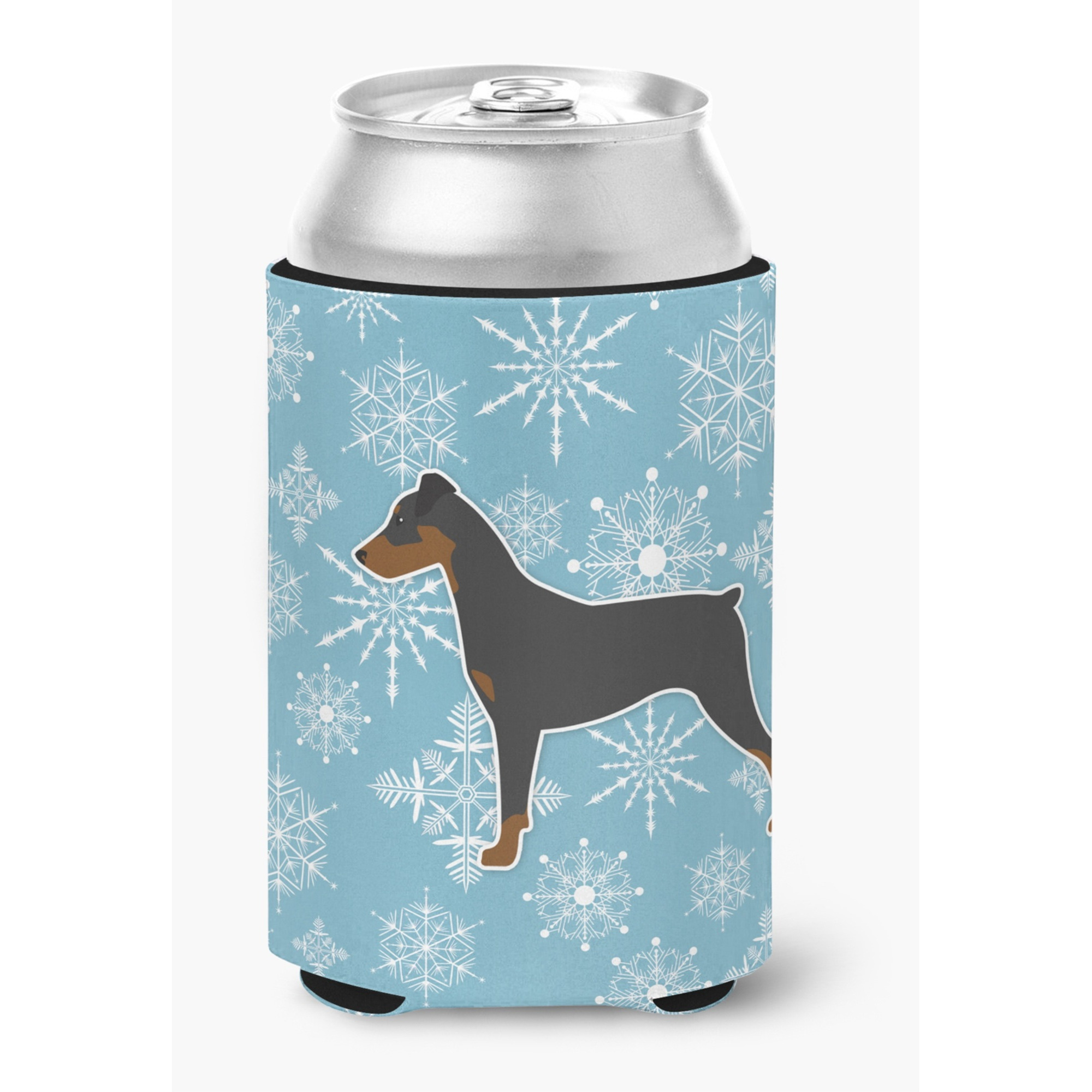 &quotCaroline's Treasures Winter Snowflake German Pinscher Can or Bottle Hugger BB3513CC, Can Hugger, Multicolor"