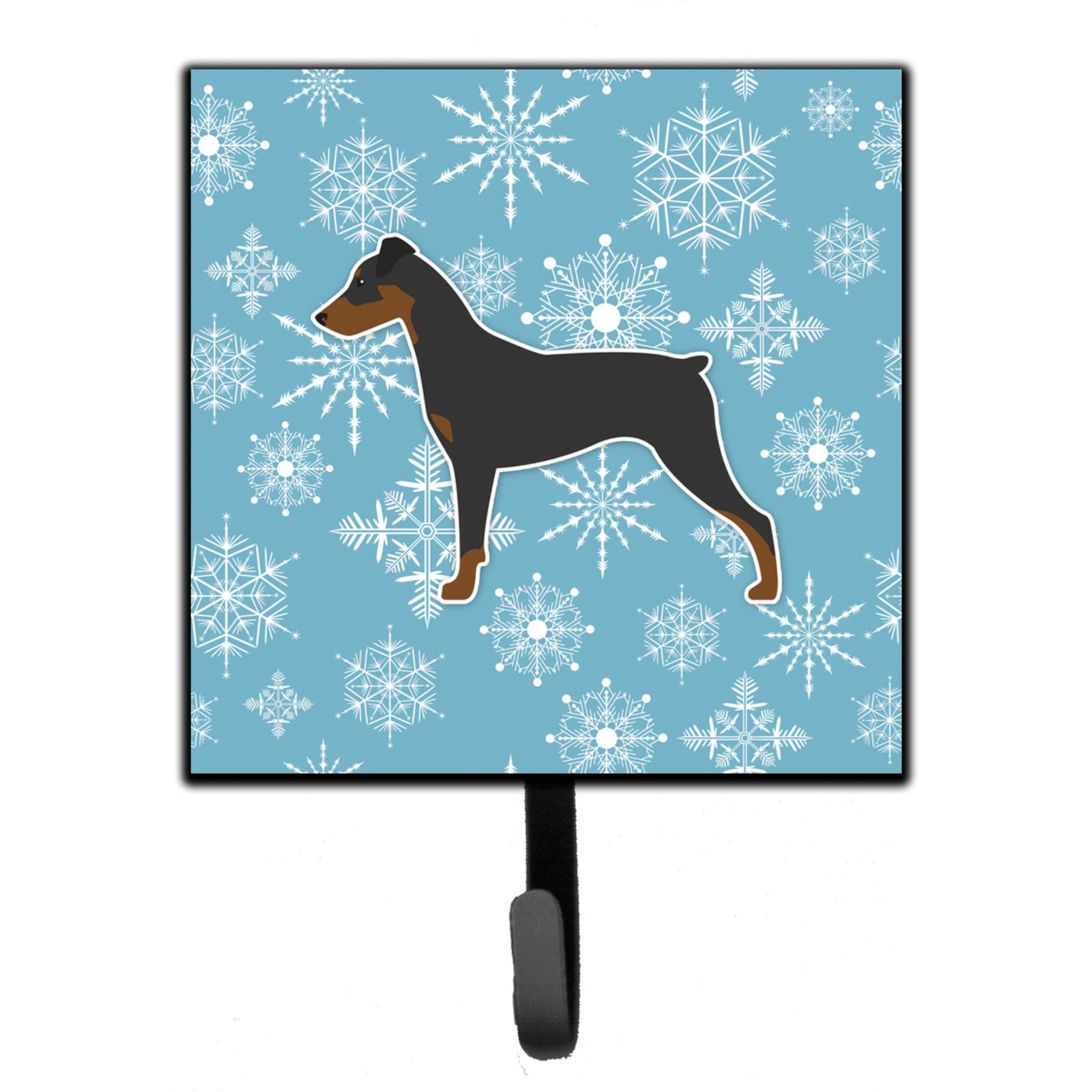 &quotCaroline's Treasures Winter Snowflake German Pinscher Leash or Key Holder BB3513SH4, Small, Multicolor"