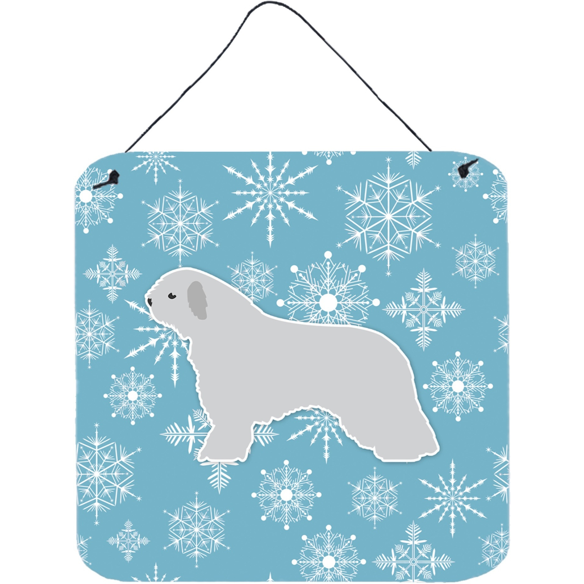 &quotCaroline's Treasures Winter Snowflake Spanish Water Dog Wall or Door Hanging Prints BB3515DS66, 6"" x 6"", Multicolor"