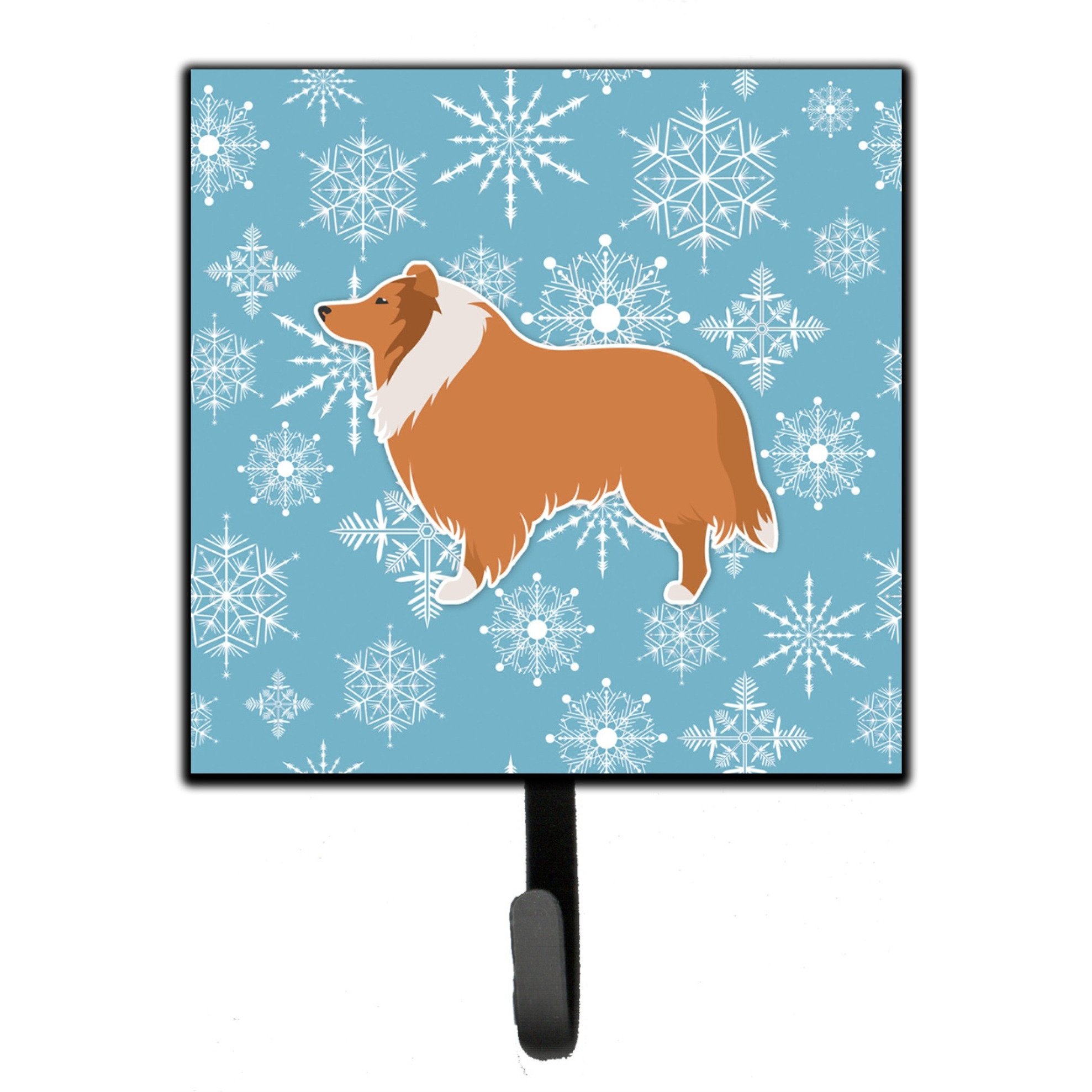 &quotCaroline's Treasures Winter Snowflake Collie Leash or Key Holder BB3516SH4, Small, Multicolor"