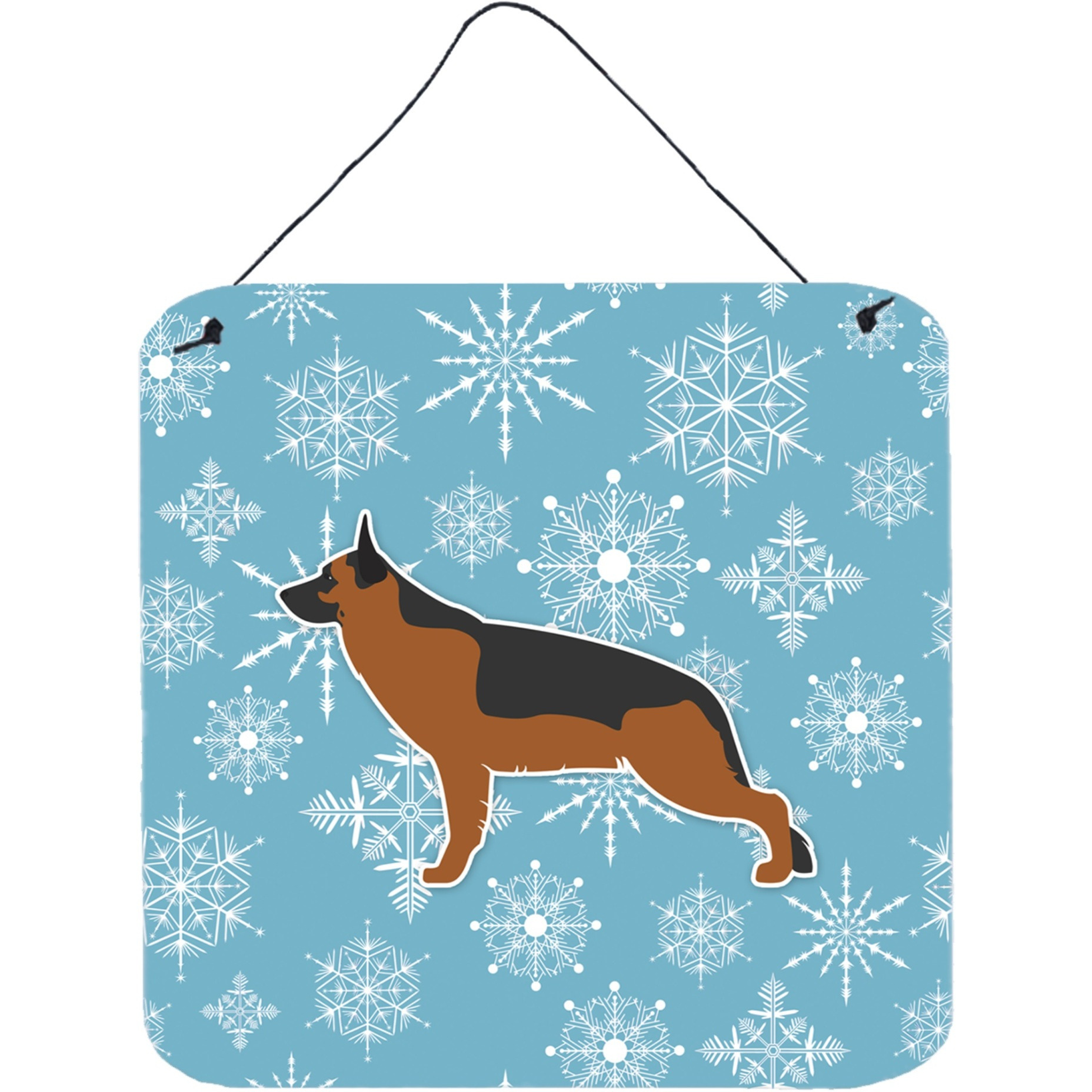 &quotCaroline's Treasures Winter Snowflake German Shepherd Wall or Door Hanging Prints BB3524DS66, 6"" x 6"", Multicolor"