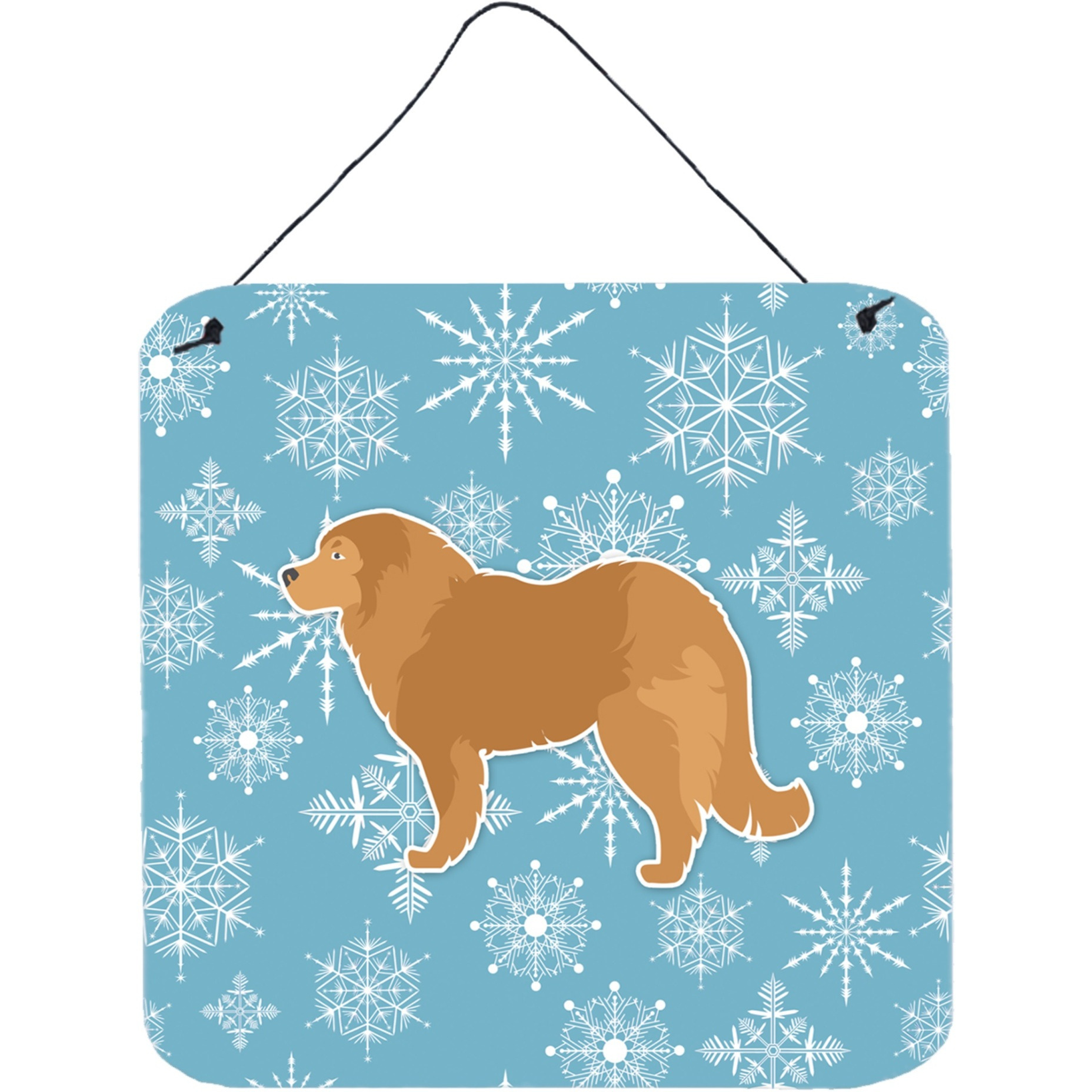 &quotCaroline's Treasures Winter Snowflake Caucasian Shepherd Dog Wall or Door Hanging Prints BB3525DS66, 6"" x 6"", Multicolor"