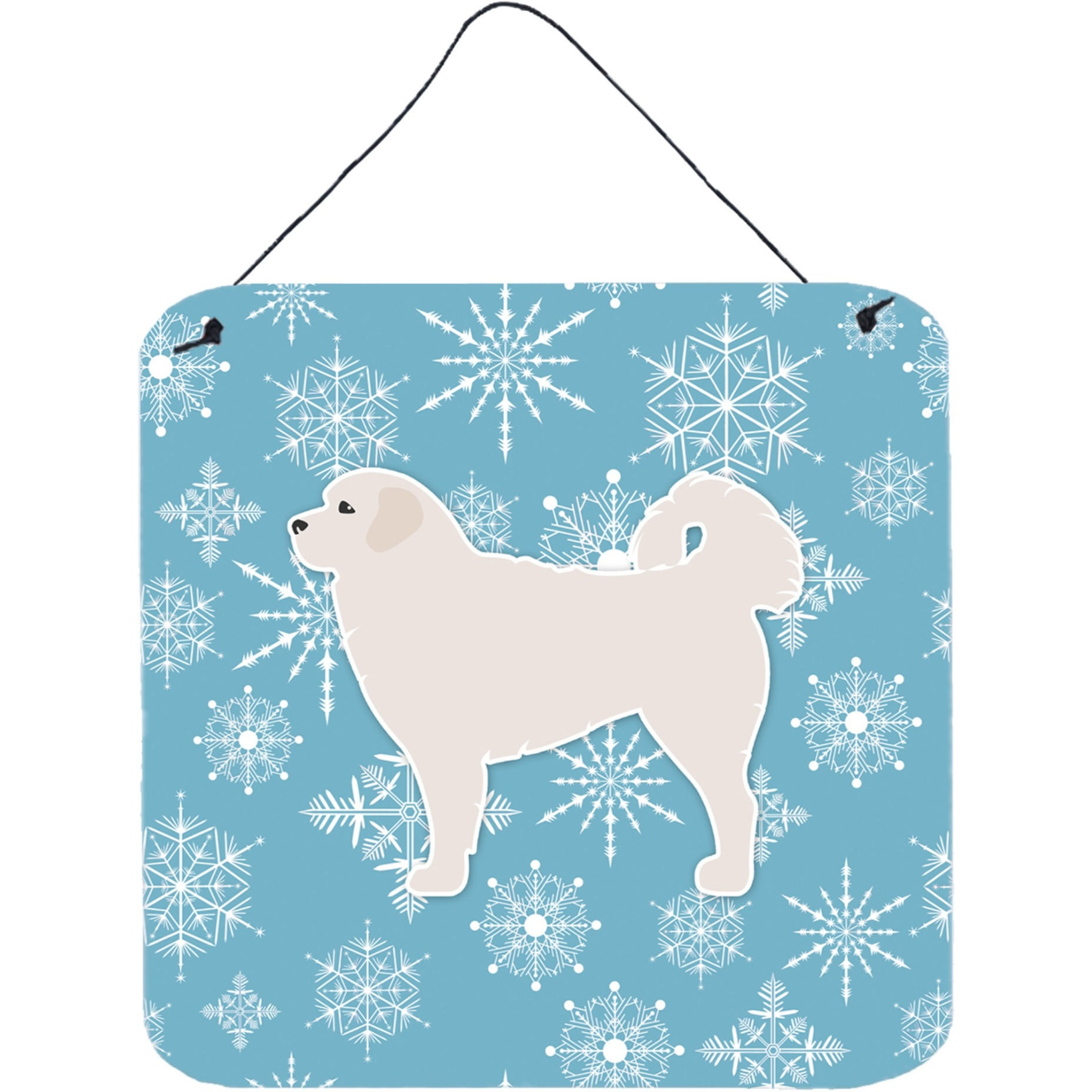 &quotCaroline's Treasures Winter Snowflake Polish Tatra Sheepdog Wall or Door Hanging Prints BB3527DS66, 6"" x 6"", Multicolor"