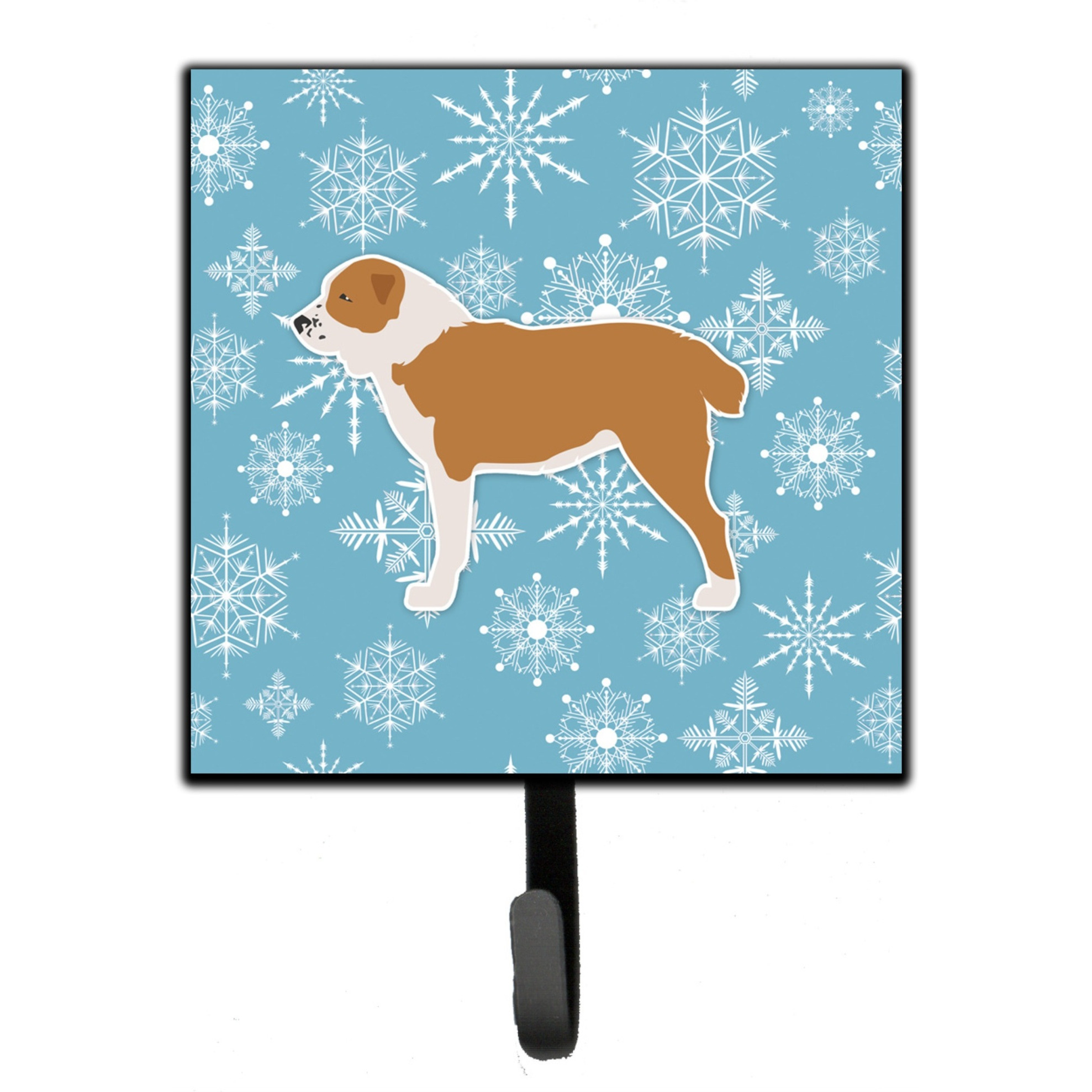 &quotCaroline's Treasures Winter Snowflake Central Asian Shepherd Dog Leash or Key Holder BB3528SH4, Small, Multicolor"