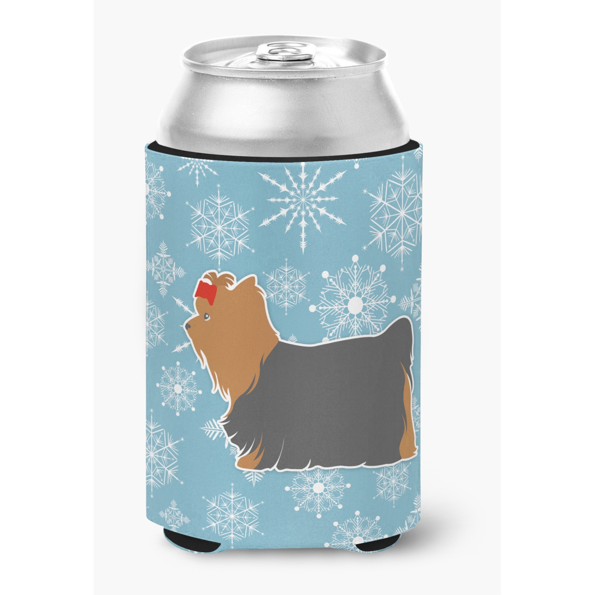 &quotCaroline's Treasures Winter Snowflake Yorkshire Terrier Yorkie Can or Bottle Hugger BB3534CC, Can Hugger, Multicolor"