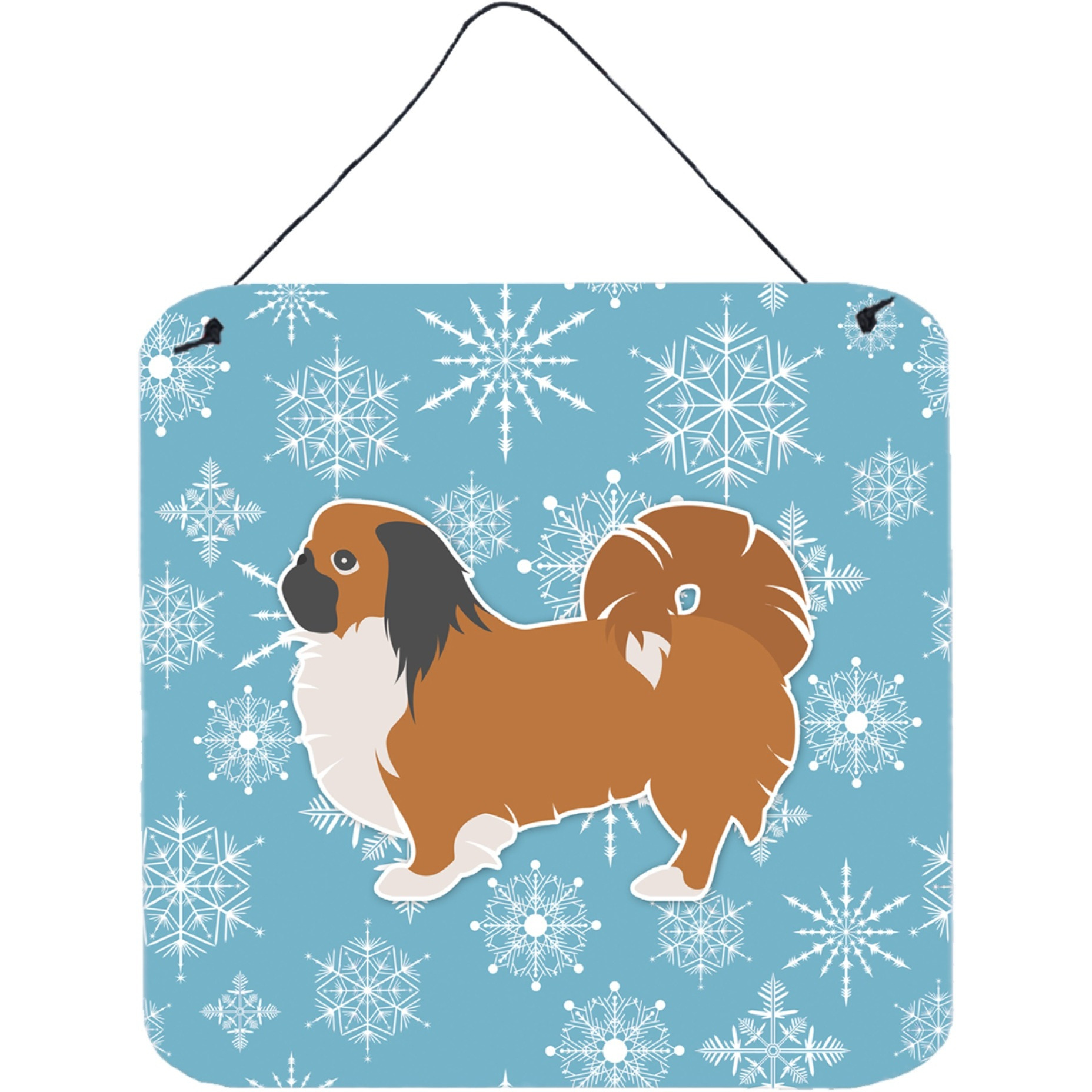 &quotCaroline's Treasures Winter Snowflake Pekingese Wall or Door Hanging Prints BB3538DS66, 6"" x 6"", Multicolor"