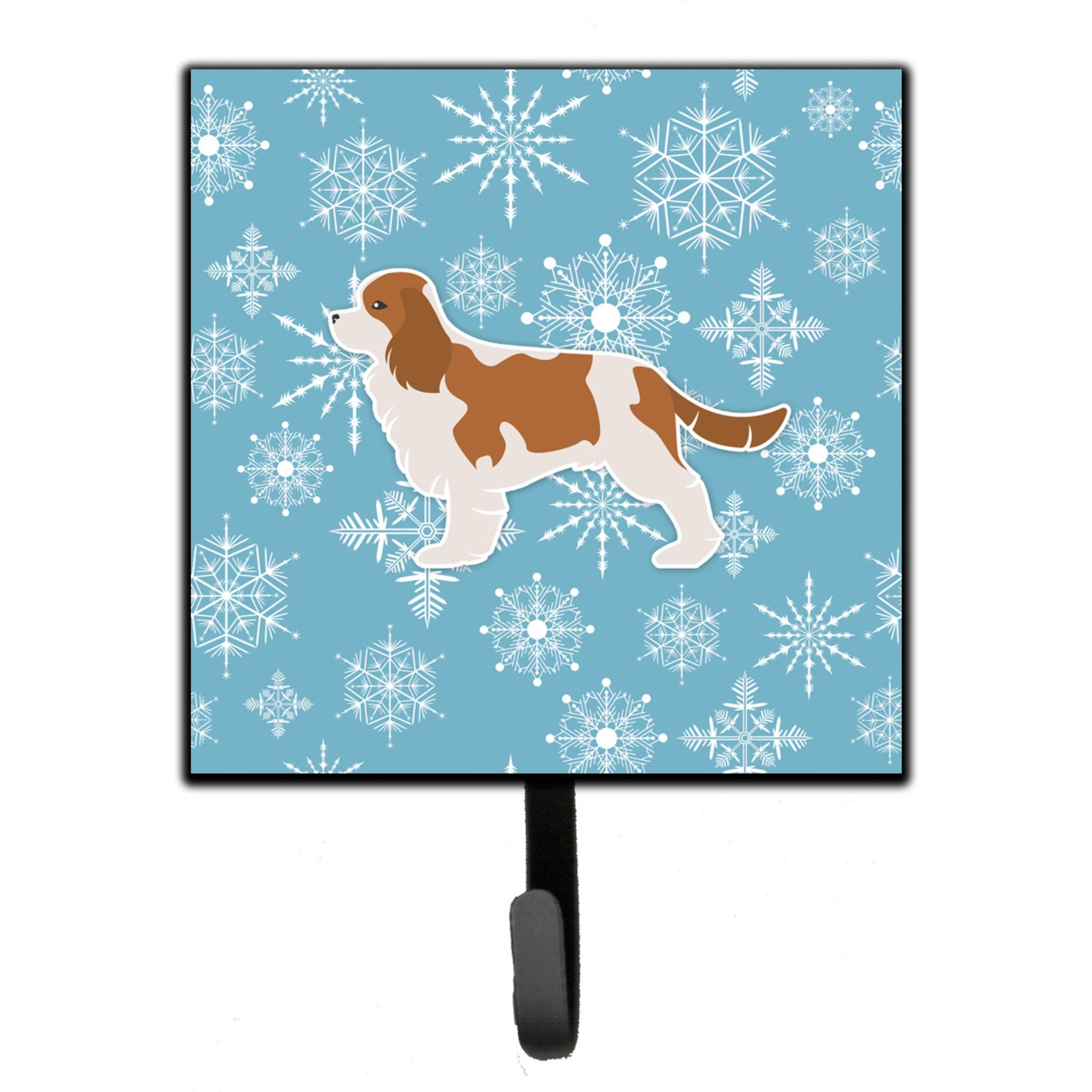 &quotCaroline's Treasures Winter Snowflake Cavalier King Charles Spaniel Leash or Key Holder BB3549SH4, Small, Multicolor"