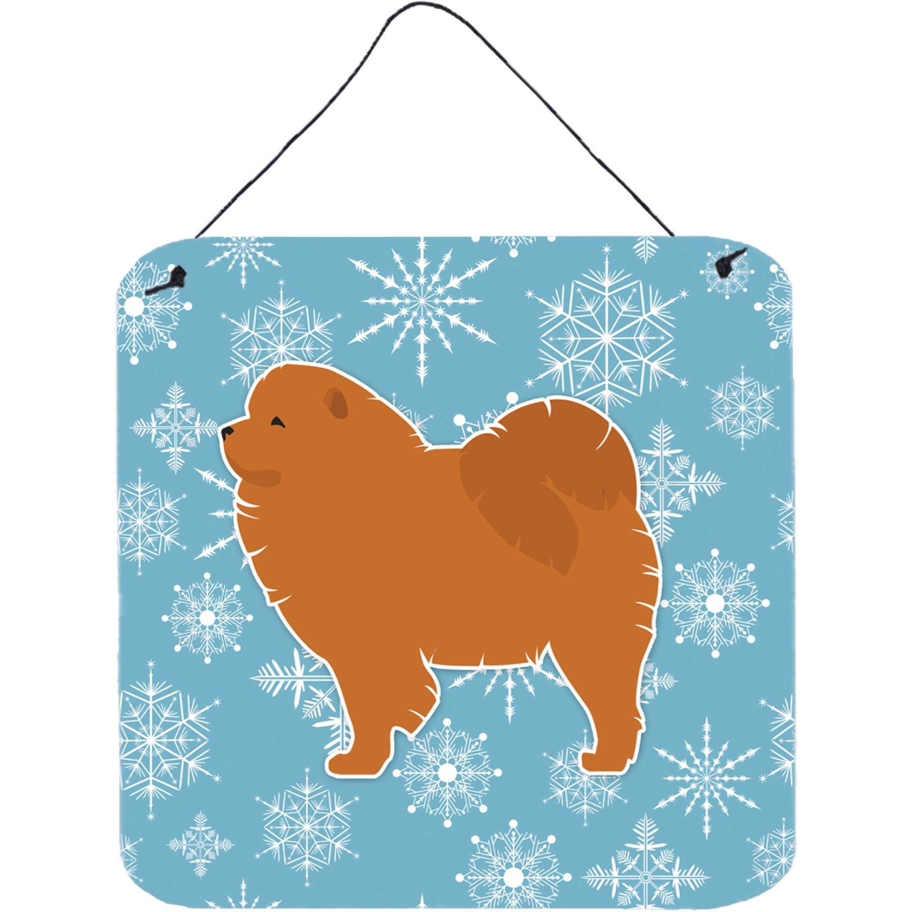 &quotCaroline's Treasures Winter Snowflake Chow Wall or Door Hanging Prints BB3551DS66, 6"" x 6"", Multicolor"