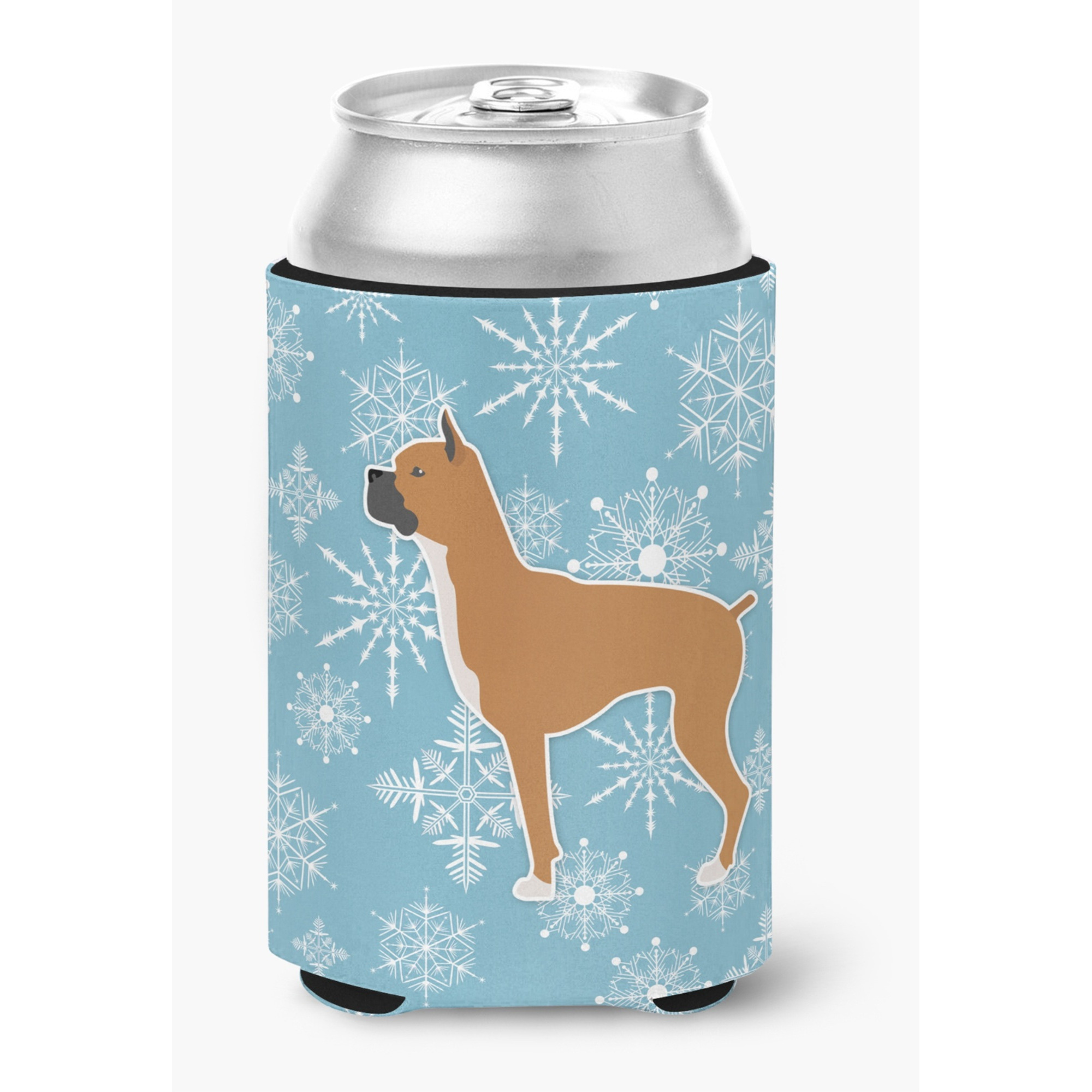 &quotCaroline's Treasures Winter Snowflake Boxer Can or Bottle Hugger BB3553CC, Can Hugger, Multicolor"