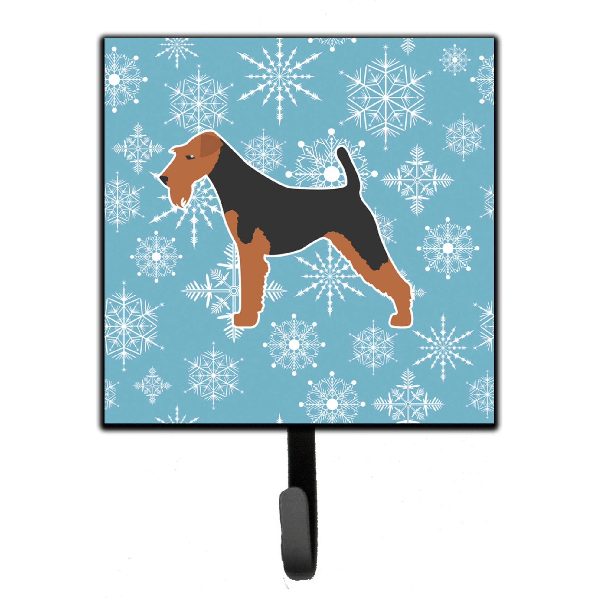 &quotCaroline's Treasures Winter Snowflake Airedale Terrier Leash or Key Holder BB3557SH4, Small, Multicolor"