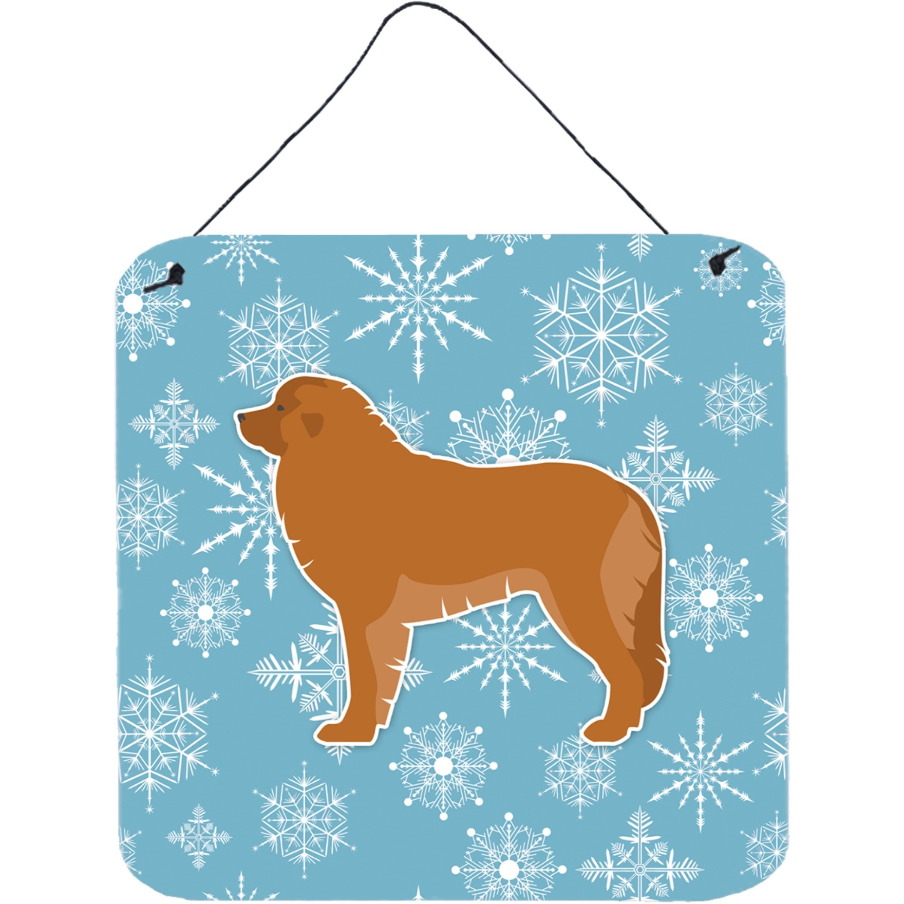 &quotCaroline's Treasures Winter Snowflake Leonberger Wall or Door Hanging Prints BB3558DS66, 6"" x 6"", Multicolor"