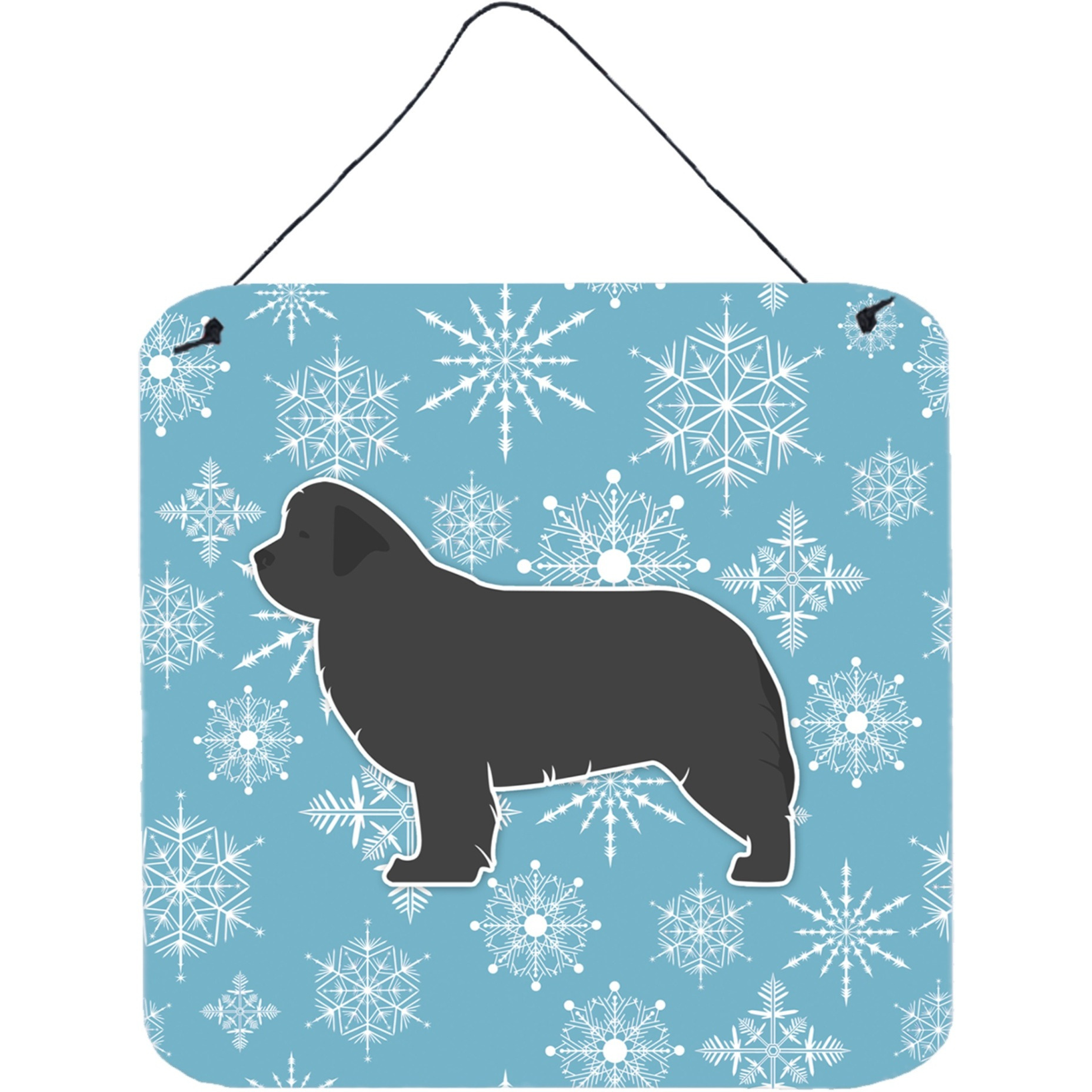 &quotCaroline's Treasures Winter Snowflake Newfoundland Wall or Door Hanging Prints BB3564DS66, 6"" x 6"", Multicolor"