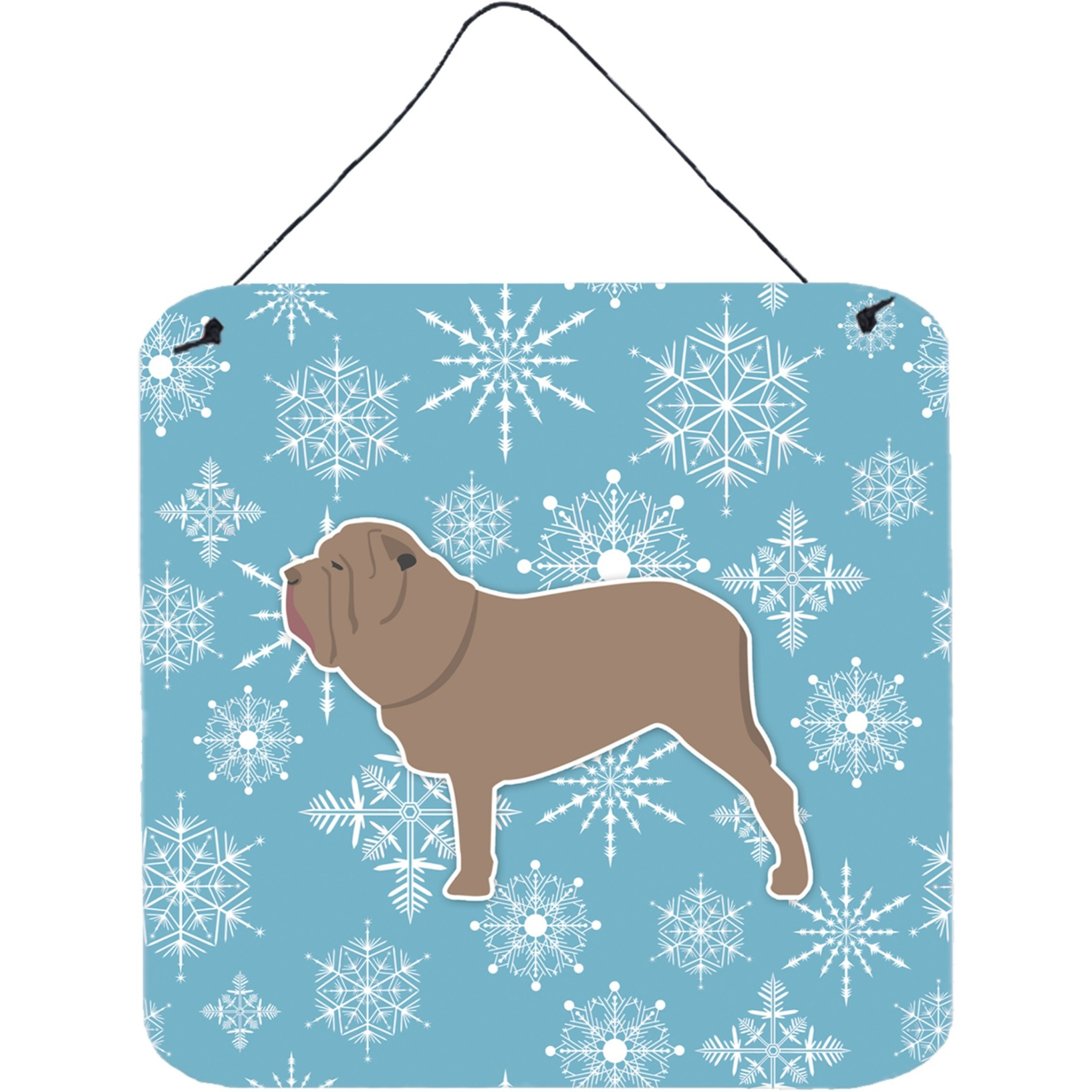 &quotCaroline's Treasures Winter Snowflake Neapolitan Mastiff Wall or Door Hanging Prints BB3565DS66, 6"" x 6"", Multicolor"