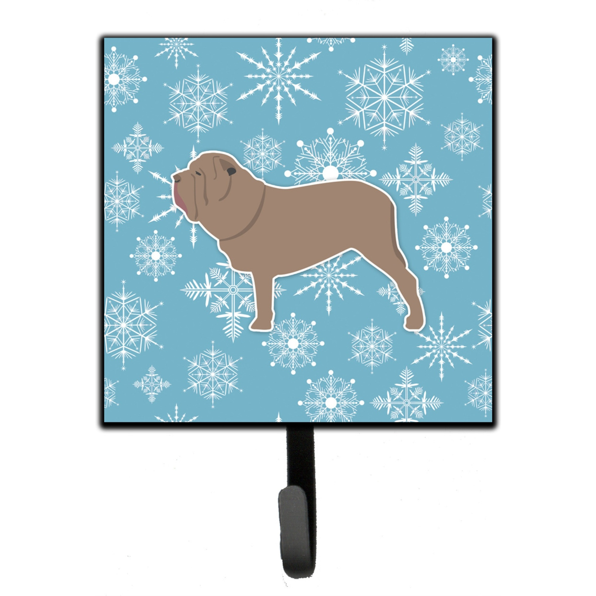 &quotCaroline's Treasures Winter Snowflake Neapolitan Mastiff Leash or Key Holder BB3565SH4, Small, Multicolor"