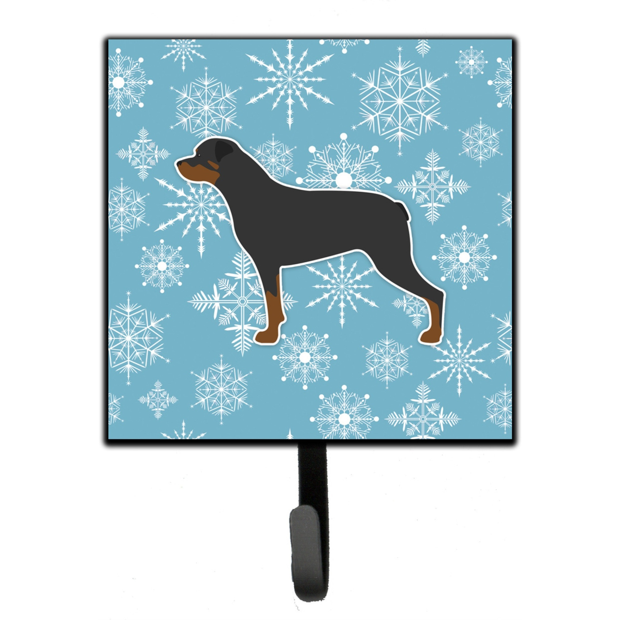 &quotCaroline's Treasures Winter Snowflake Rottweiler Leash or Key Holder BB3566SH4, Small, Multicolor"