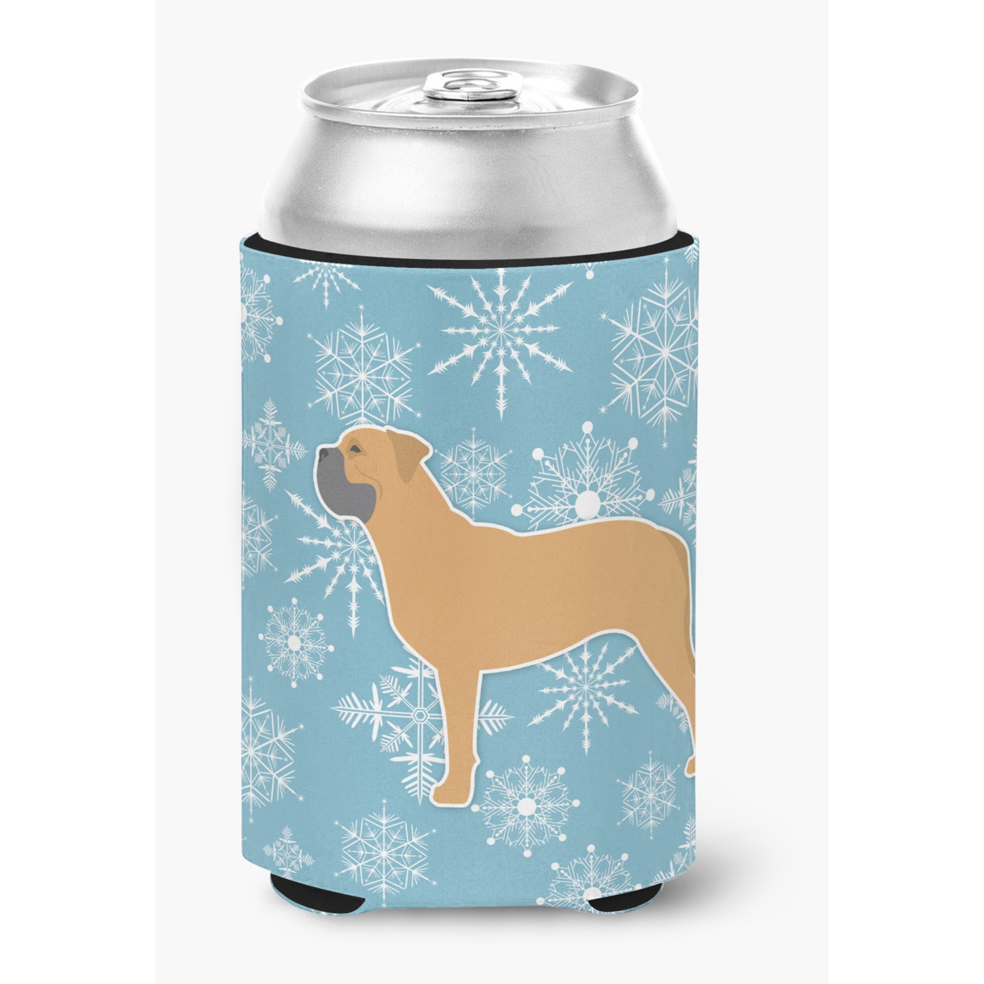 &quotCaroline's Treasures Winter Snowflake Bullmastiff Can or Bottle Hugger BB3571CC, Can Hugger, Multicolor"