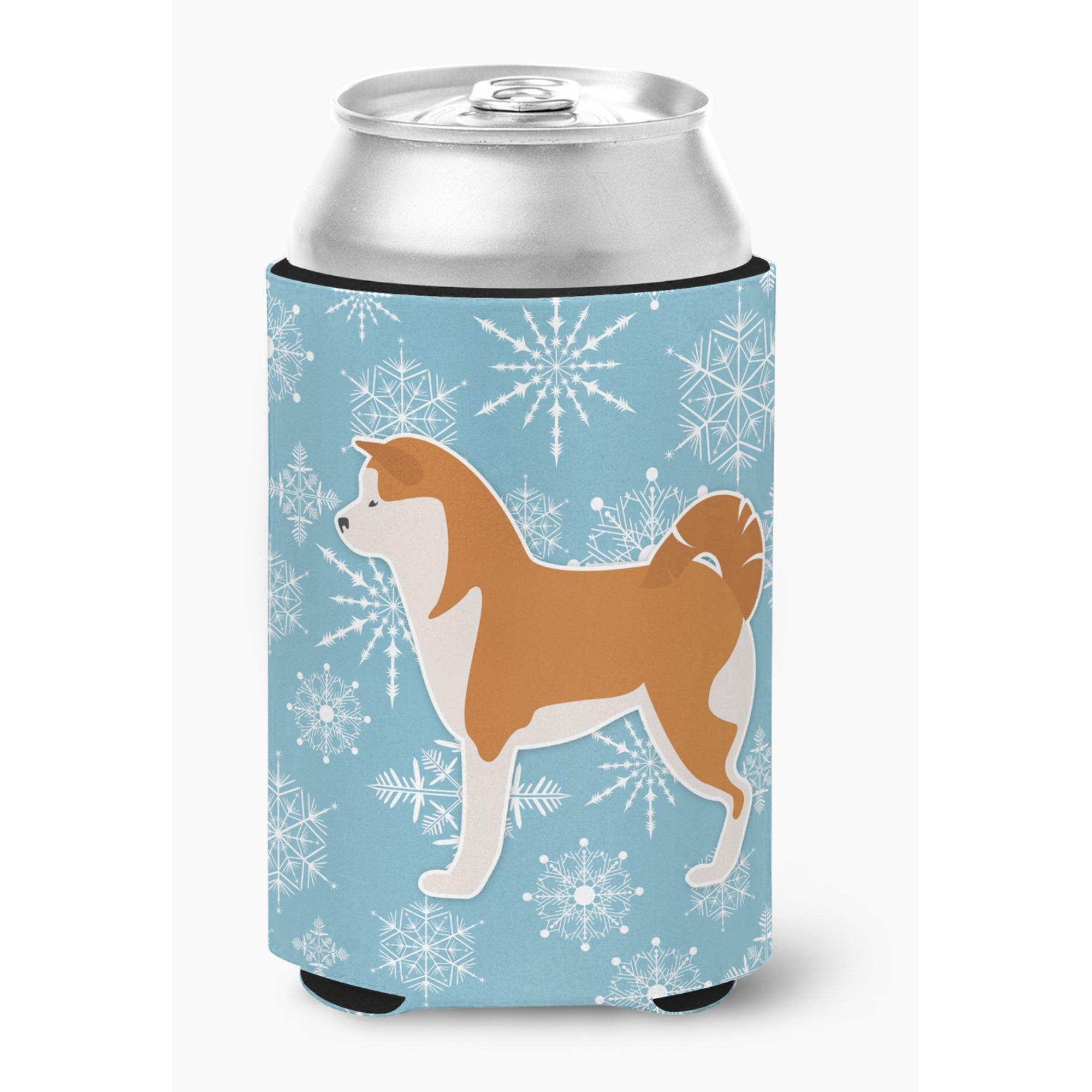 &quotCaroline's Treasures Winter Snowflake Akita Can or Bottle Hugger BB3572CC, Can Hugger, Multicolor"