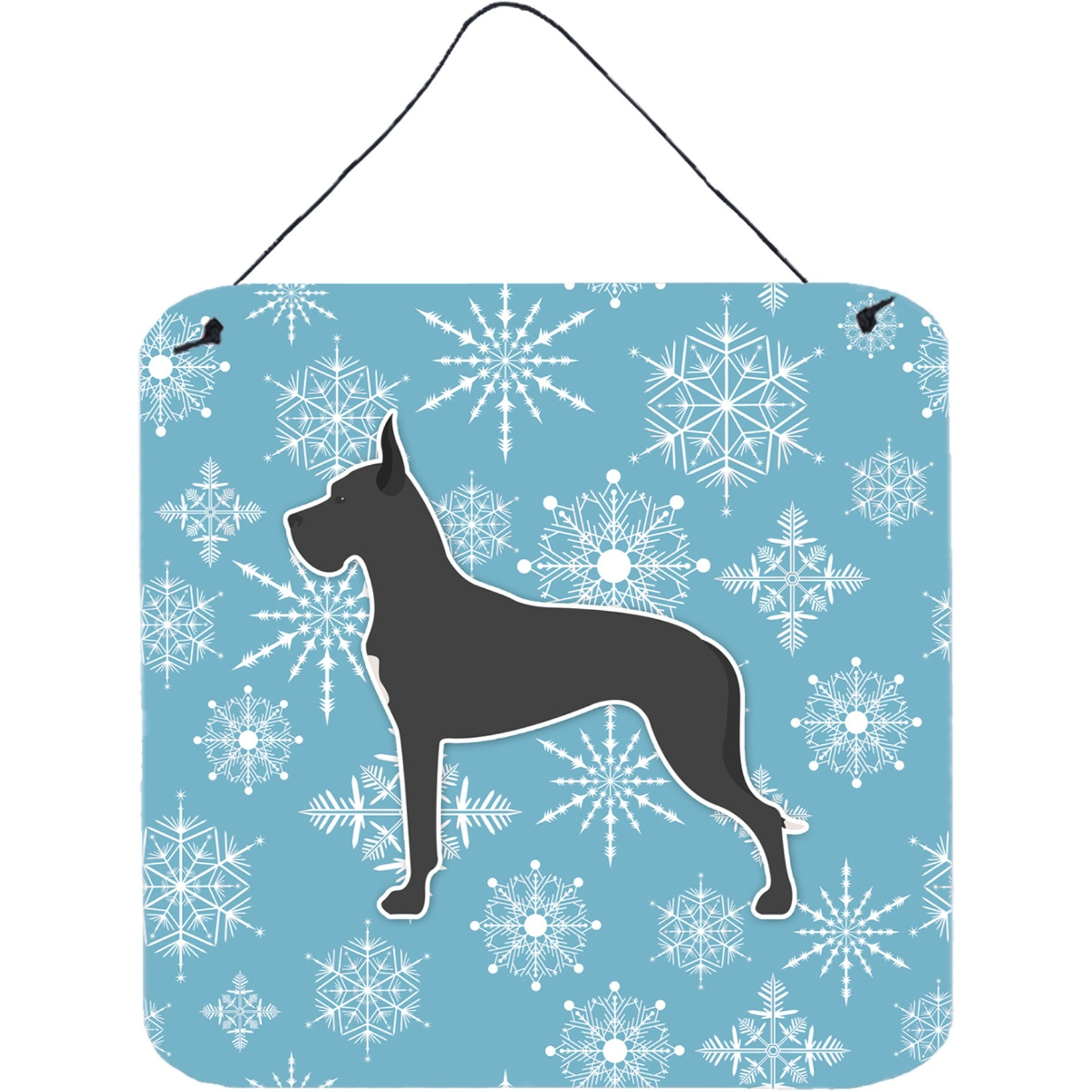 &quotCaroline's Treasures Winter Snowflake Dane Wall or Door Hanging Prints BB3575DS66, 6"" x 6"", Multicolor"