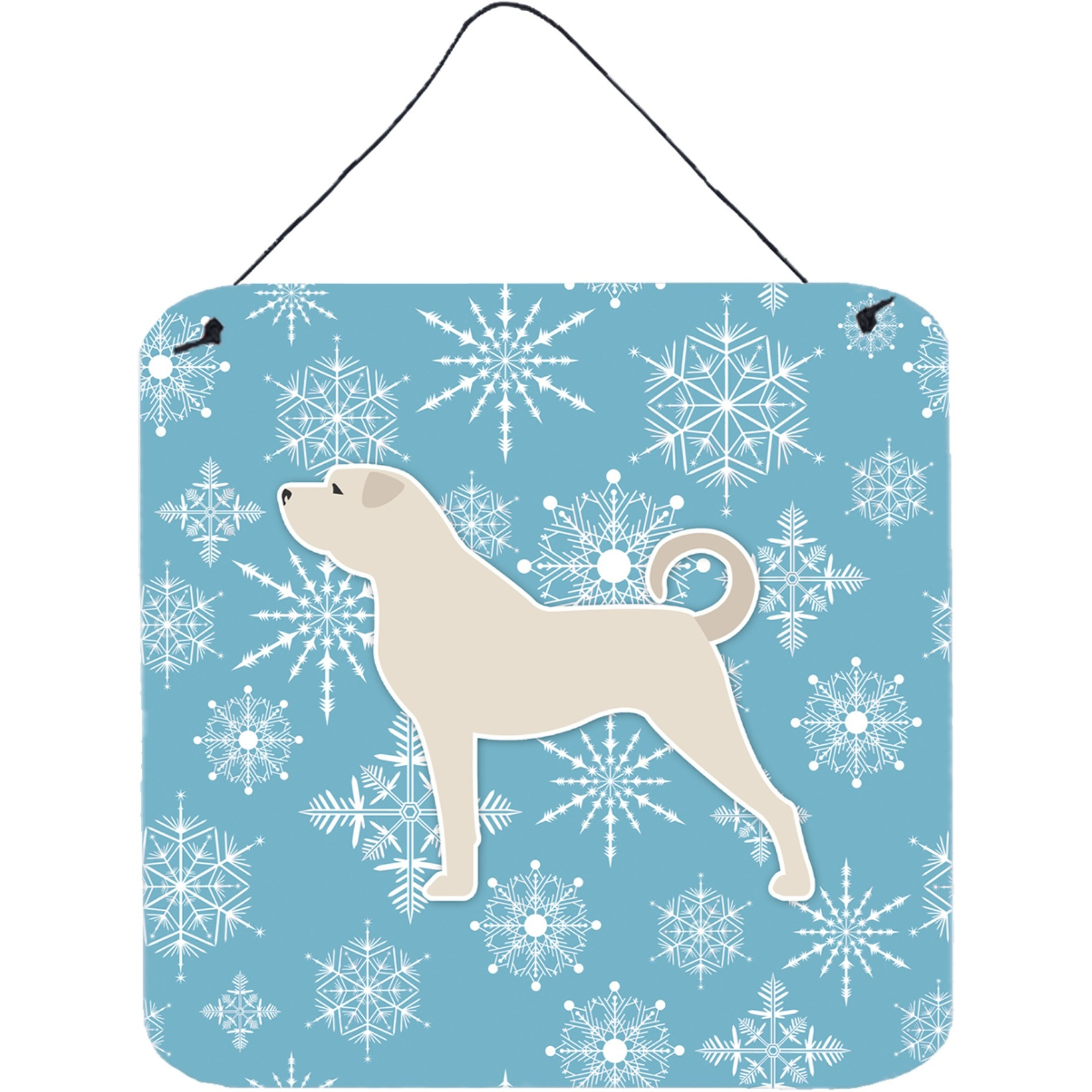 &quotCaroline's Treasures Winter Snowflake Anatolian Shepherd Wall or Door Hanging Prints BB3577DS66, 6"" x 6"", Multicolor"