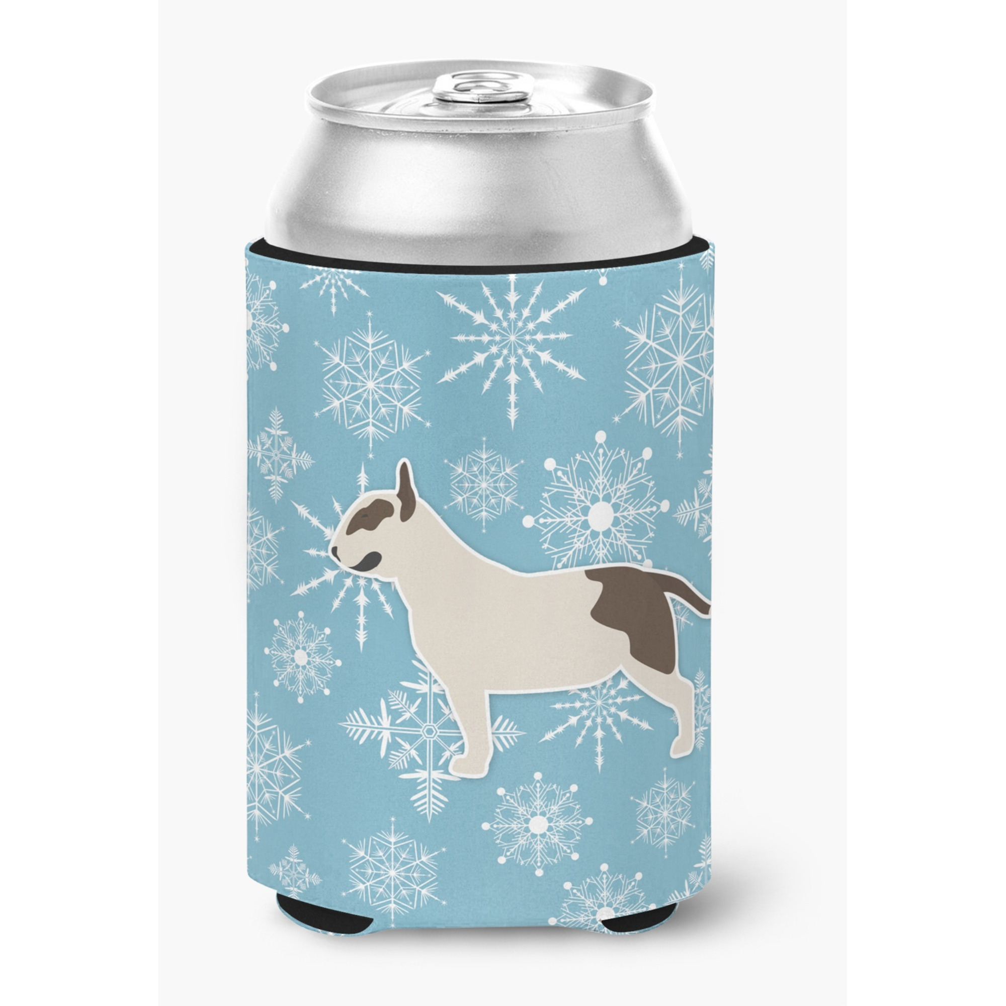 &quotCaroline's Treasures Winter Snowflake Bull Terrier Can or Bottle Hugger BB3578CC, Can Hugger, Multicolor"