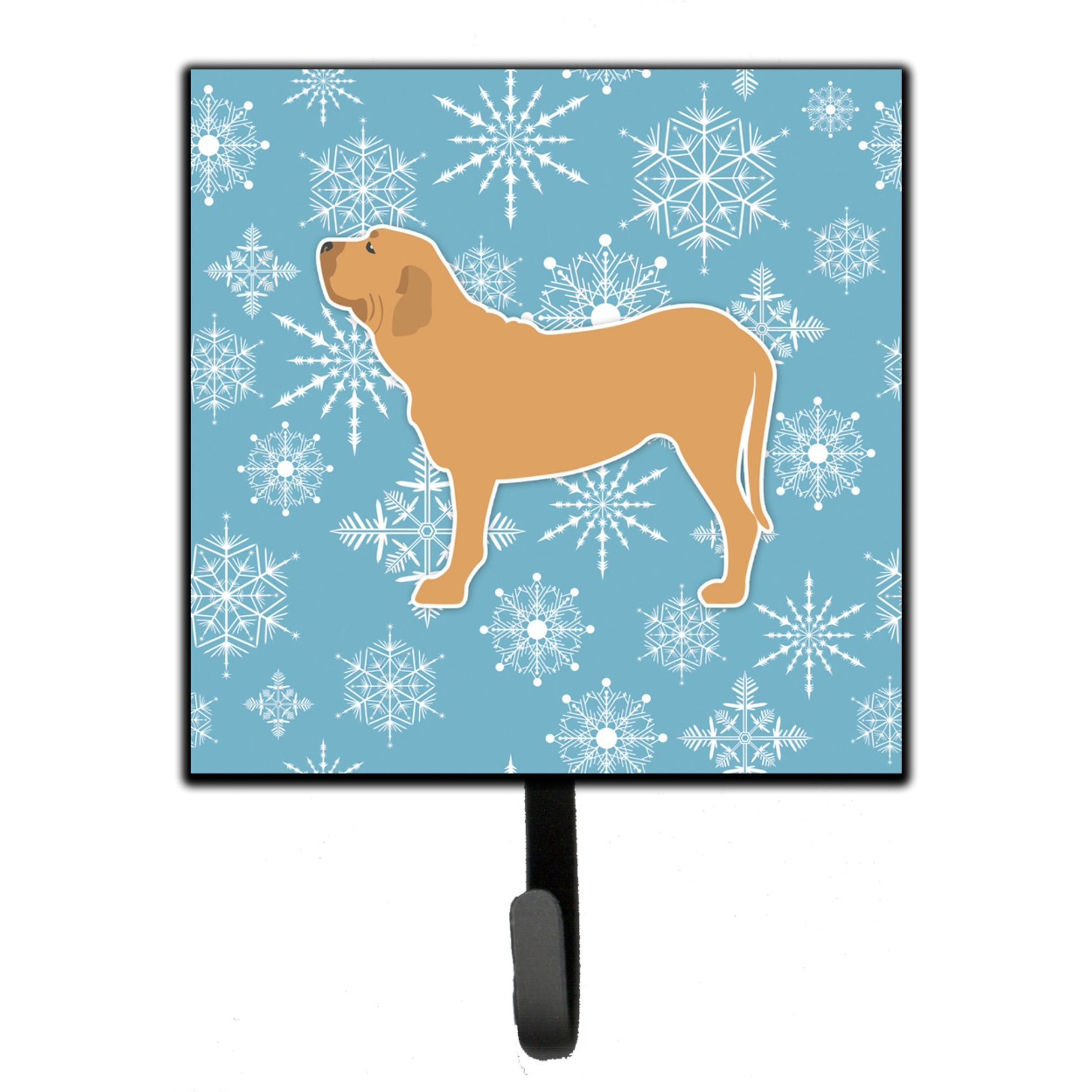 &quotCaroline's Treasures Winter Snowflake Fila Brasileiro Leash or Key Holder BB3579SH4, Small, Multicolor"
