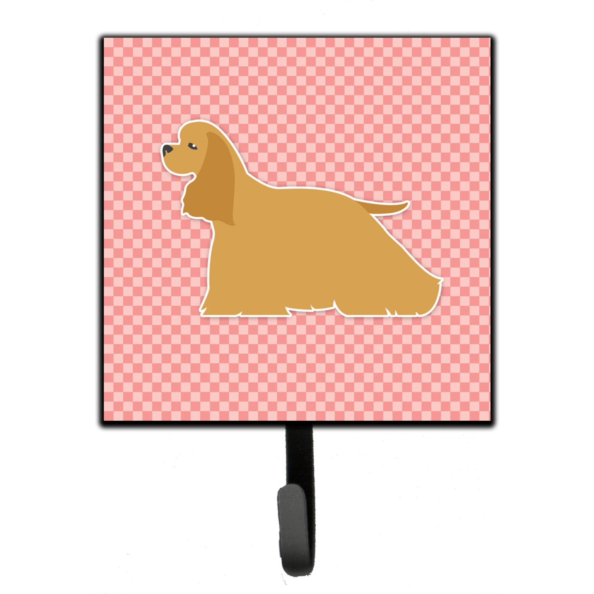 &quotCaroline's Treasures Cocker Spaniel Checkerboard Pink Leash or Key Holder BB3586SH4, Small, Multicolor"