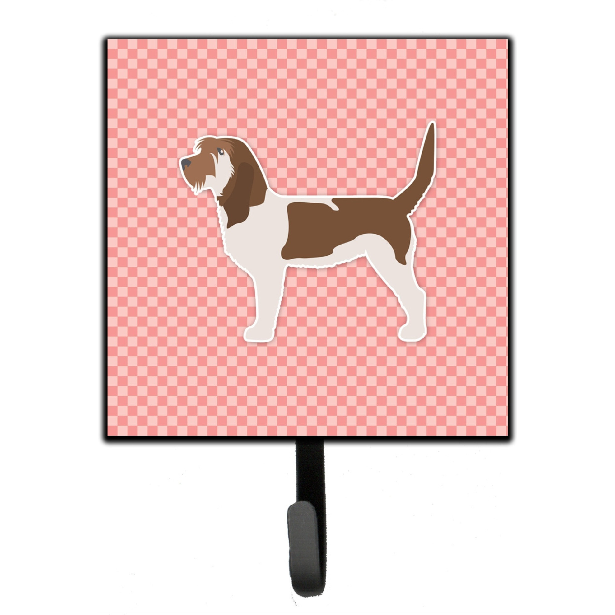 &quotCaroline's Treasures Grand Basset Griffon Vendeen Checkerboard Pink Leash or Key Holder BB3590SH4, Small, Multicolor"