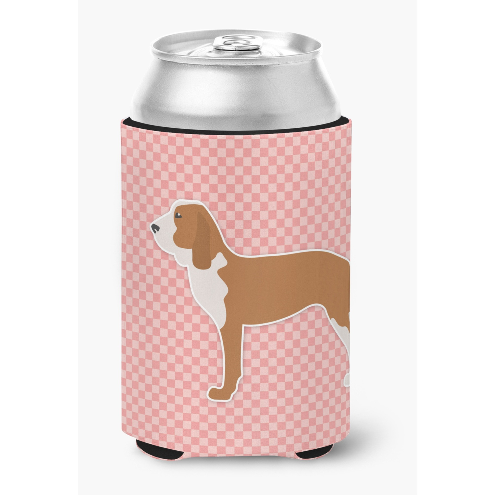 &quotCaroline's Treasures Spanish Hound Checkerboard Pink Can or Bottle Hugger BB3591CC, Can Hugger, Multicolor"