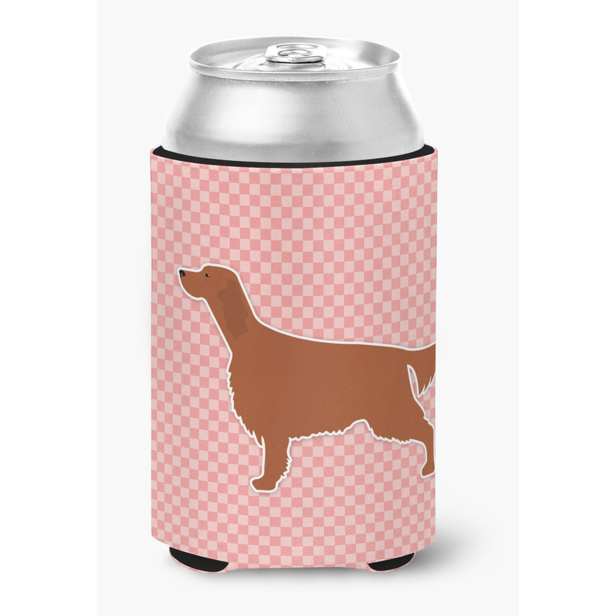 &quotCaroline's Treasures Irish Setter Checkerboard Pink Can or Bottle Hugger BB3593CC, Can Hugger, Multicolor"
