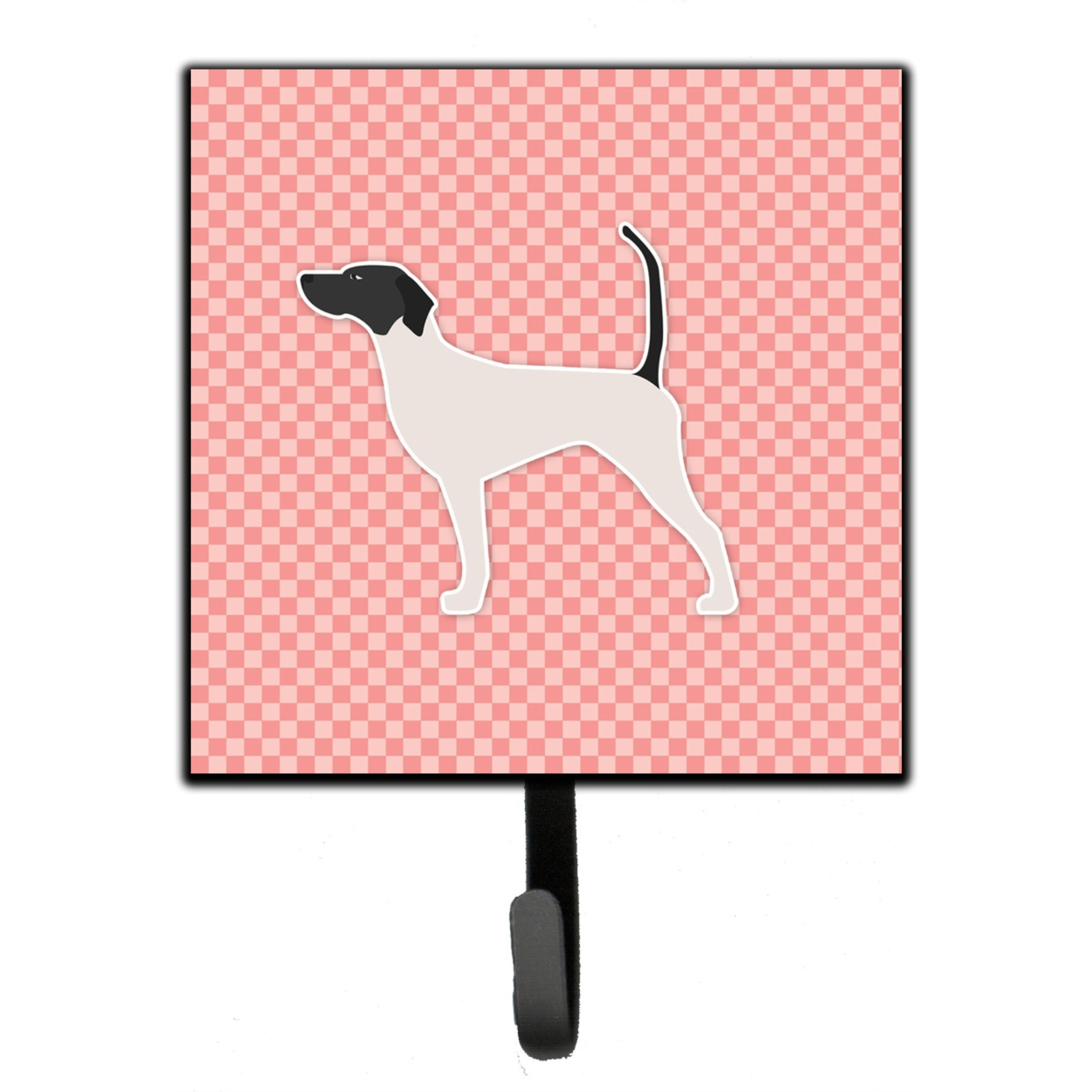 &quotCaroline's Treasures English Pointer Checkerboard Pink Leash or Key Holder BB3595SH4, Small, Multicolor"