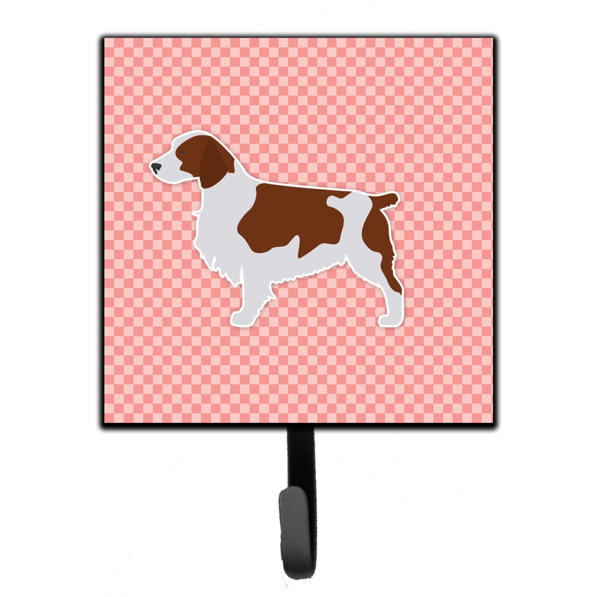 &quotCaroline's Treasures Welsh Springer Spaniel Checkerboard Pink Leash or Key Holder BB3600SH4, Small, Multicolor"