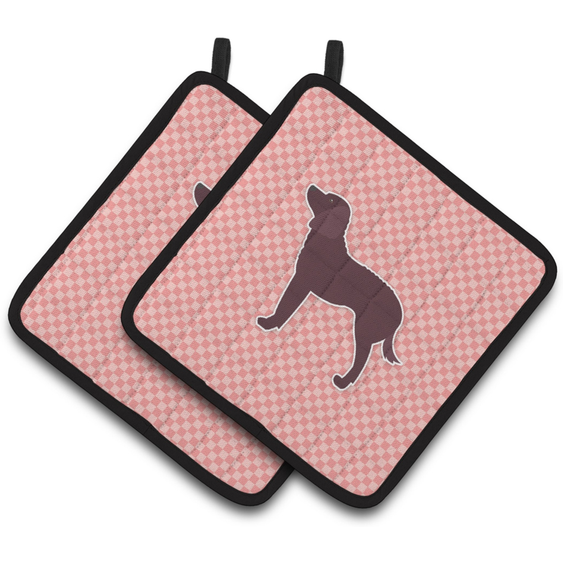 &quotCaroline's Treasures American Water Spaniel Checkerboard Pink Pair of Pot Holders BB3601PTHD, 7.5HX7.5W, Multicolor"