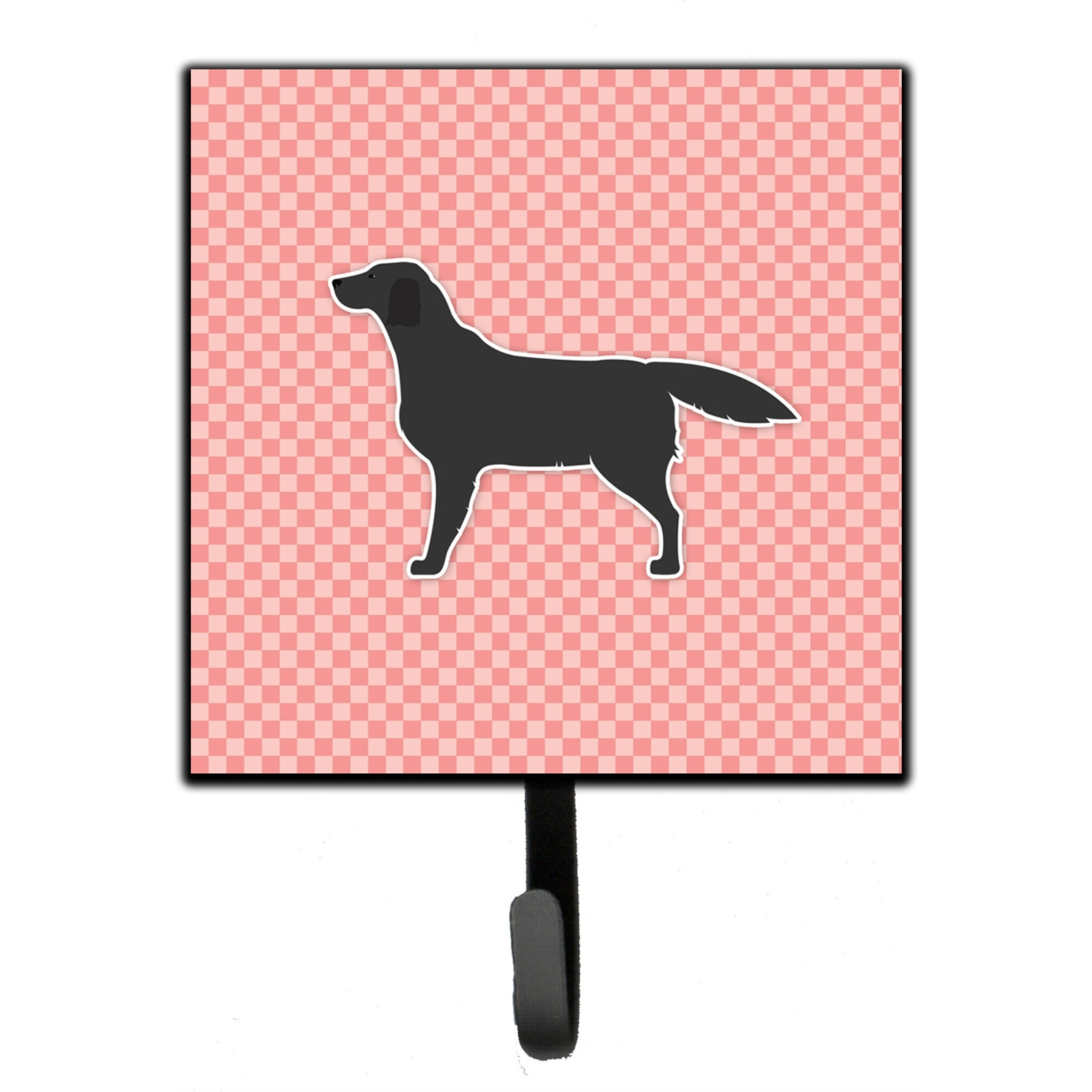 &quotCaroline's Treasures Black Labrador Retriever Checkerboard Pink Leash or Key Holder BB3608SH4, Small, Multicolor"